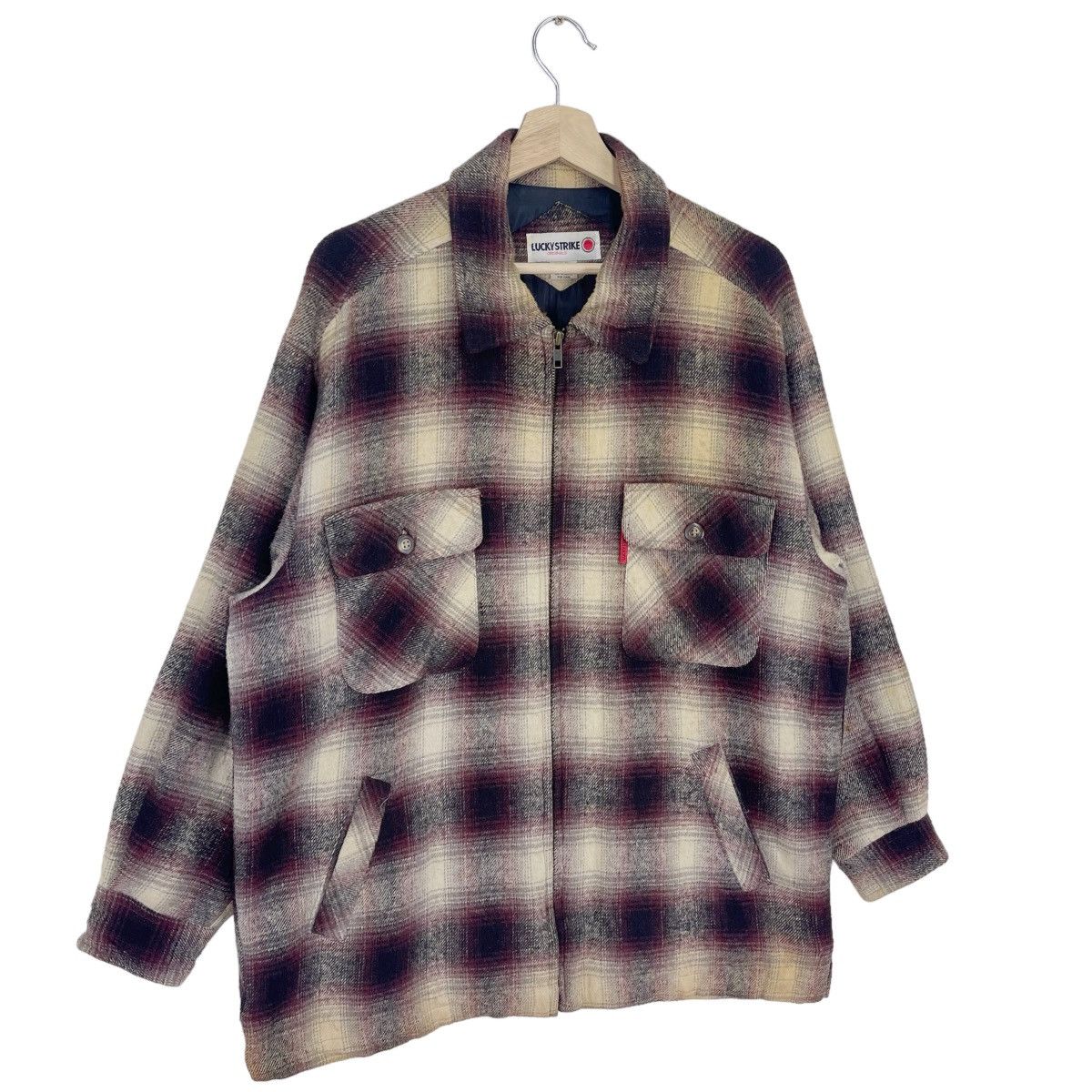 Flannel × Vintage 90’s Lucky Strike Shadow Plaid Size US M / EU 48-50 / 2 - 3 Thumbnail