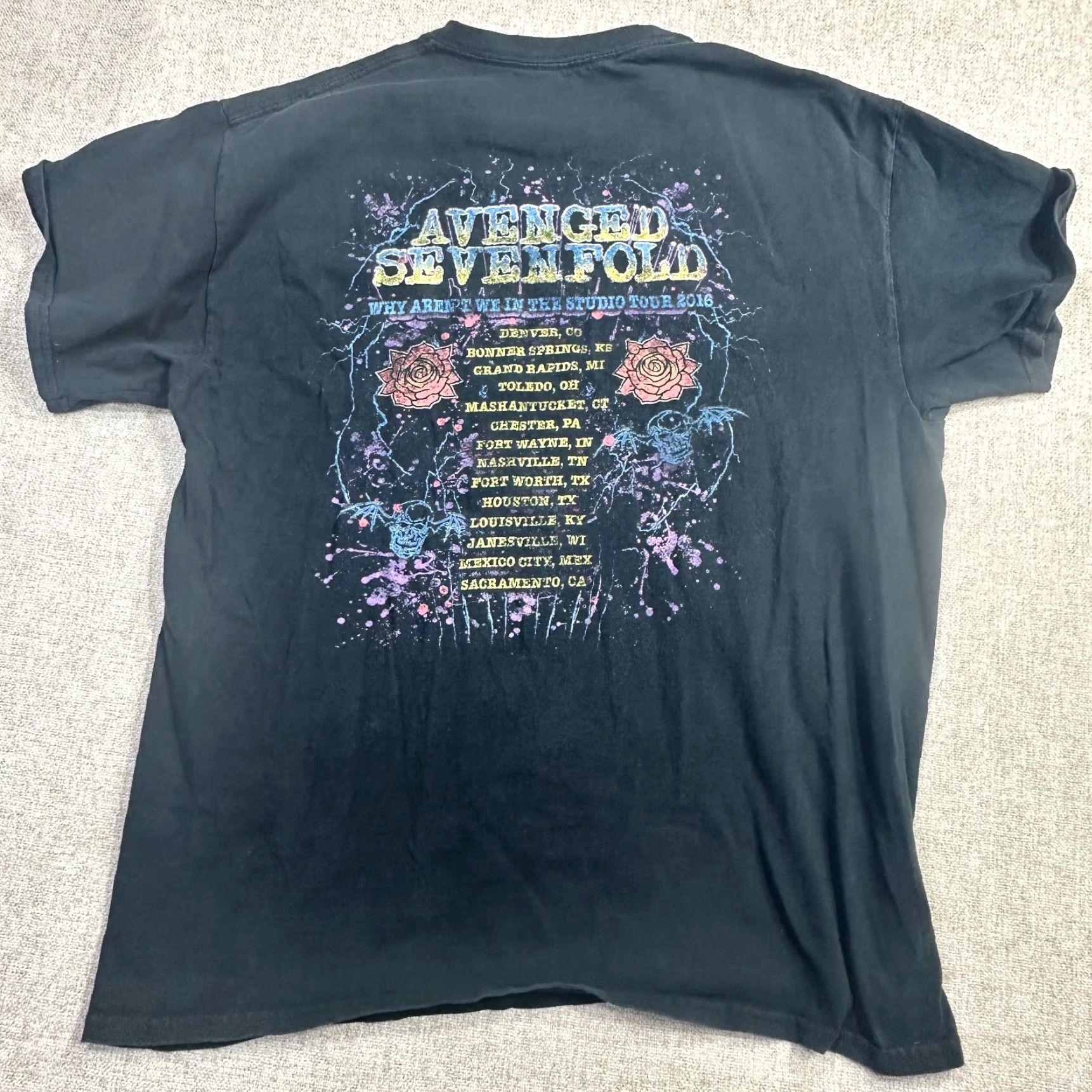 Vintage Avenged Sevenfold Heavy Metal Tour Tee Shirt Mens Large AOP Graphic Print Band Concert Tour Size US L / EU 52-54 / 3 - 4 Thumbnail