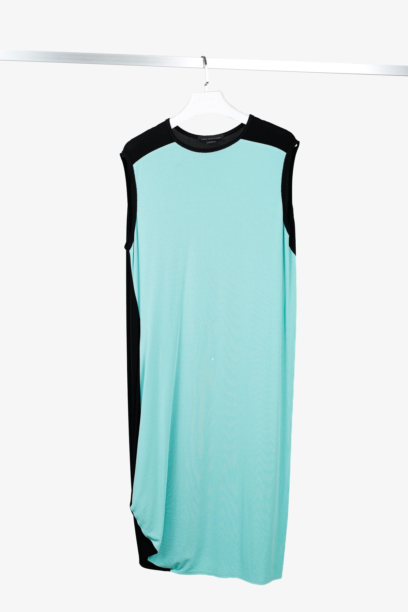 Marie Saint Pierre Marie Saint Pierre Black & Teal Colour-Block Maxi Dress Size L / US 10 / IT 46 - 1 Thumbnail