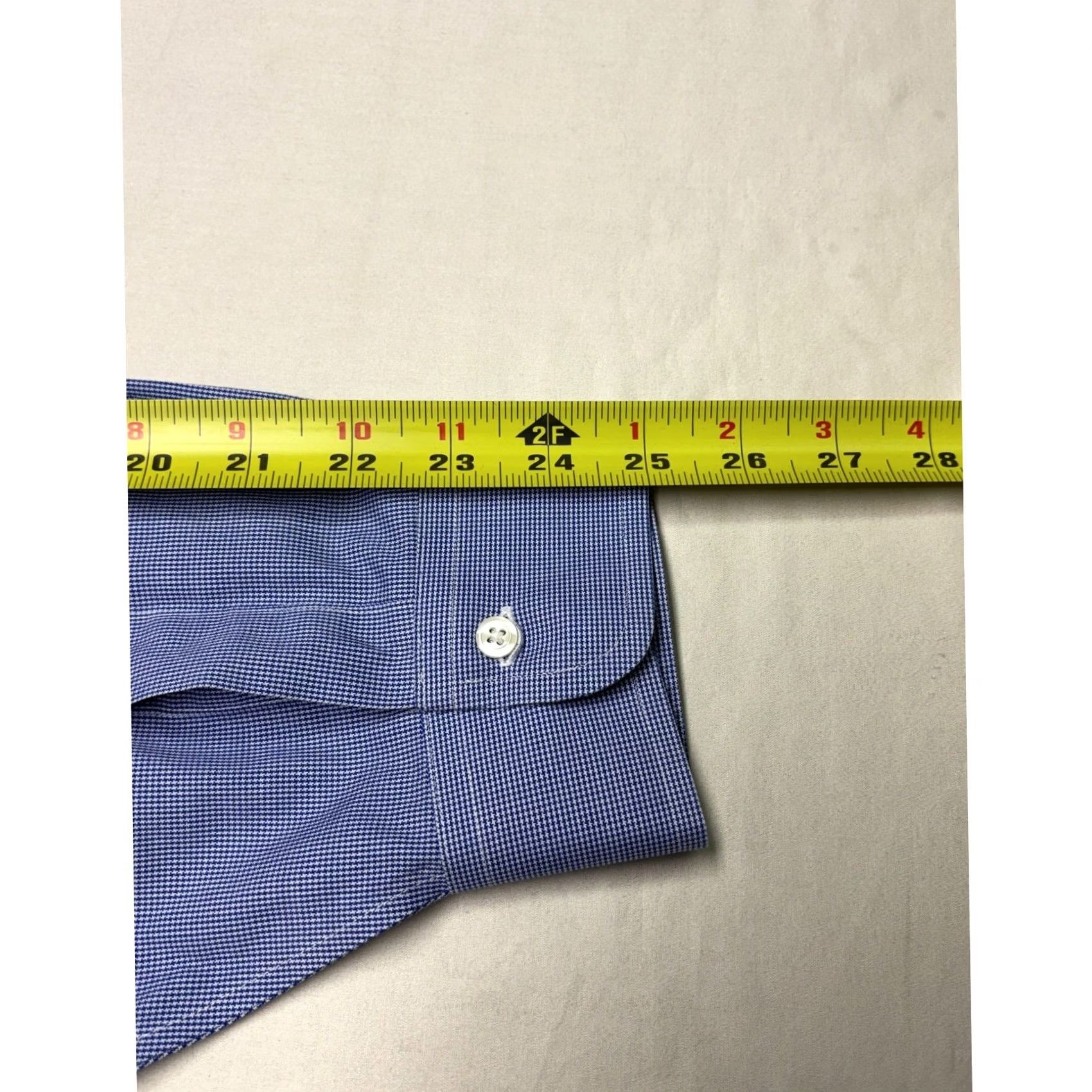 Brooks Brothers Brooks Brothers Mens 18-35 Blue Houndstooth Non-Iron Traditional Fit Dress Shirt Size 48R - 8 Thumbnail
