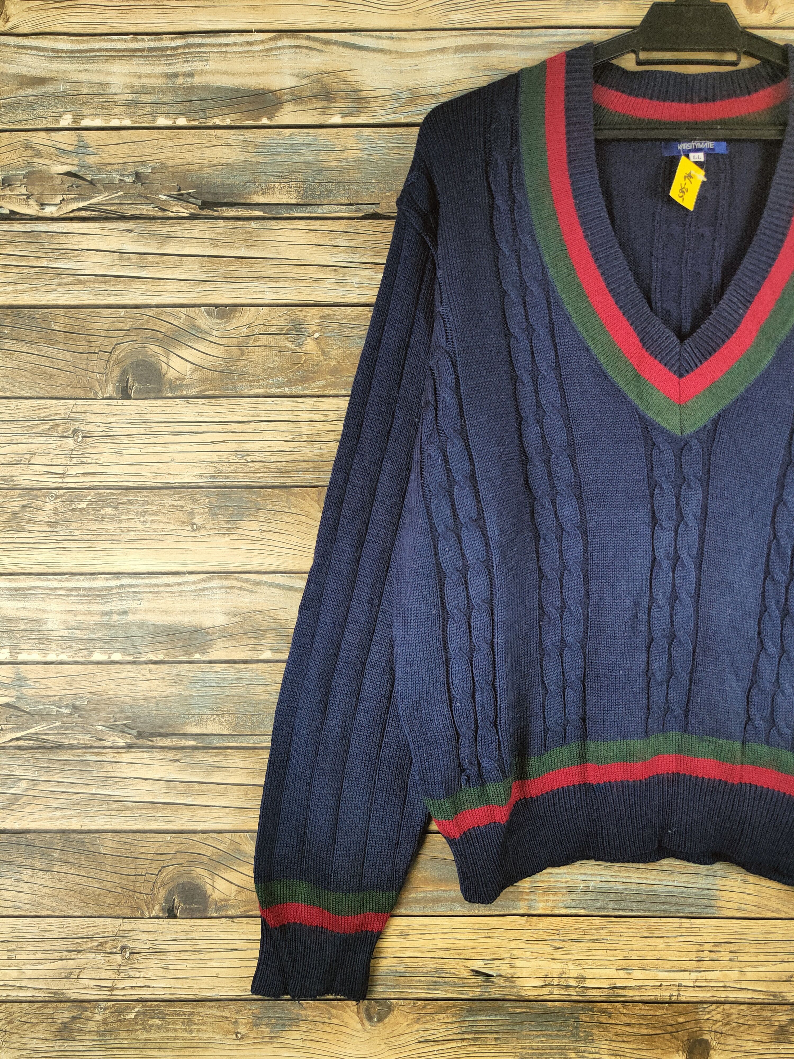 Japanese Brand DL Tombow Varsitymate Navy Knitwear Sweatshirts #46-385 Size US L / EU 52-54 / 3 - 3 Thumbnail