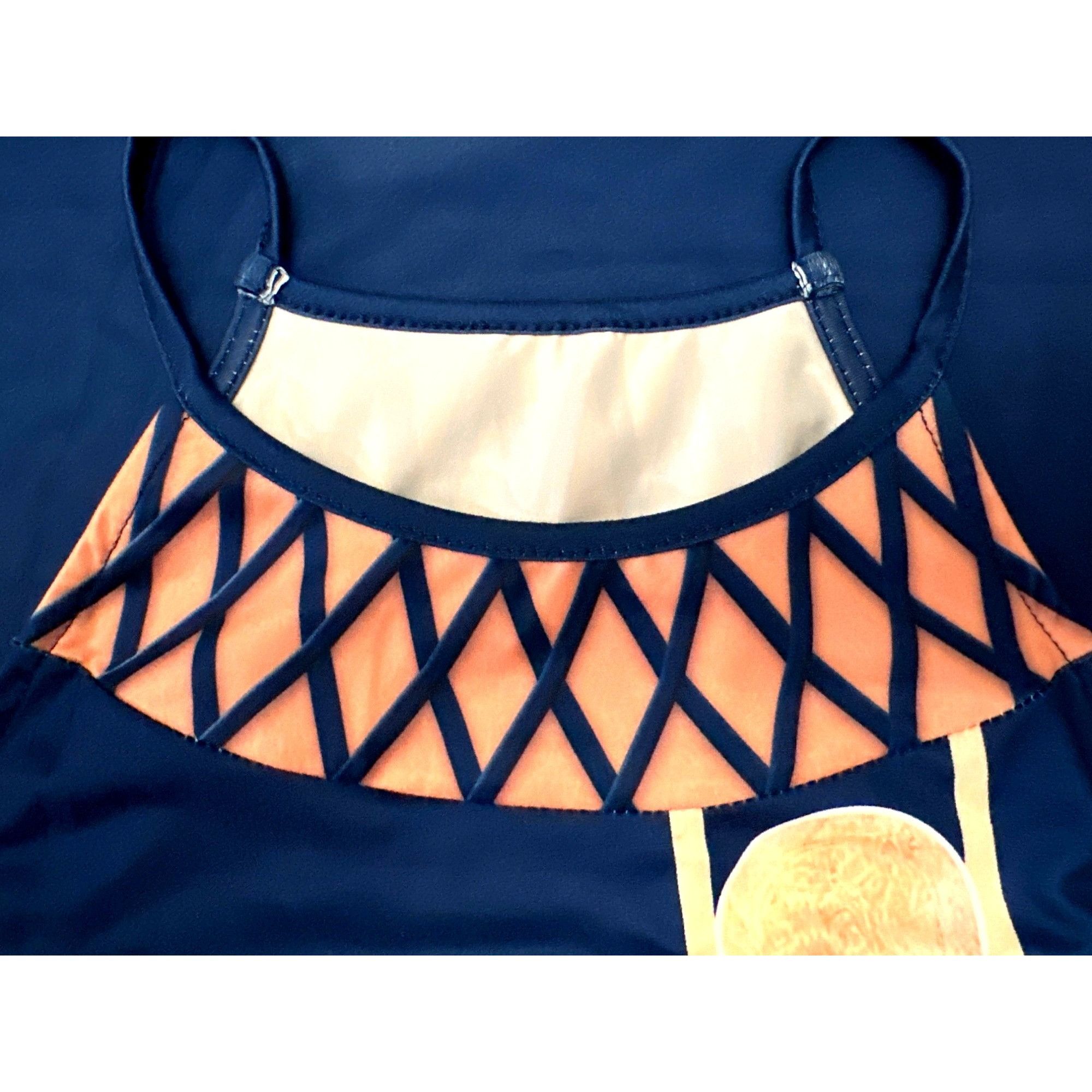 Other CCC Navy Blue Sleeveless Geometric Print Dress Mesh Detail C Size L / US 10 / IT 46 - 8 Thumbnail