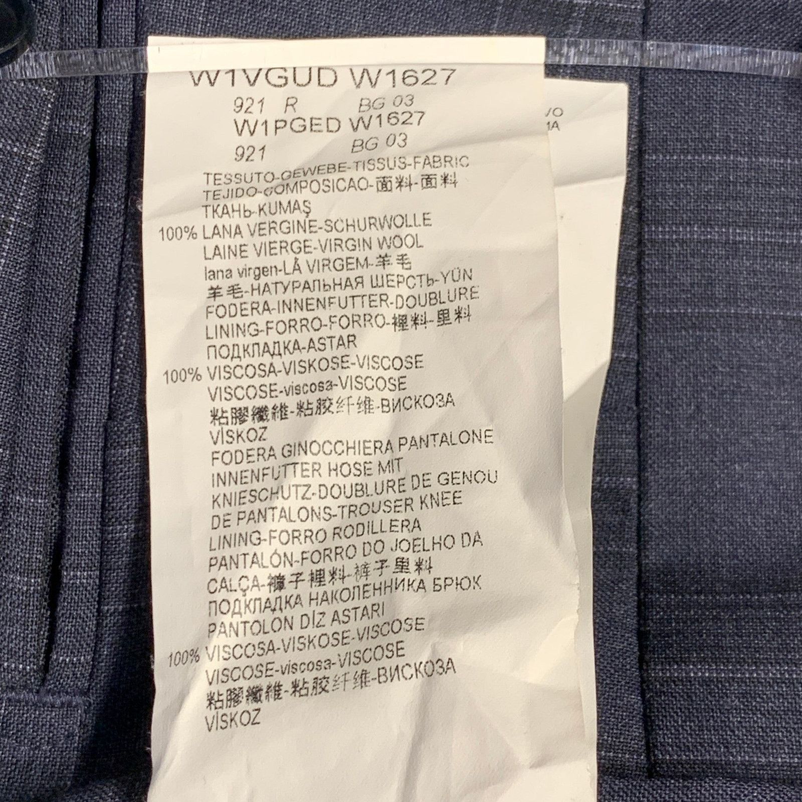 Emporio Armani Size 34 Navy Plaid Wool Slim Tapered Zip Fly Dress Pants Size US 34 / EU 50 - 9 Thumbnail