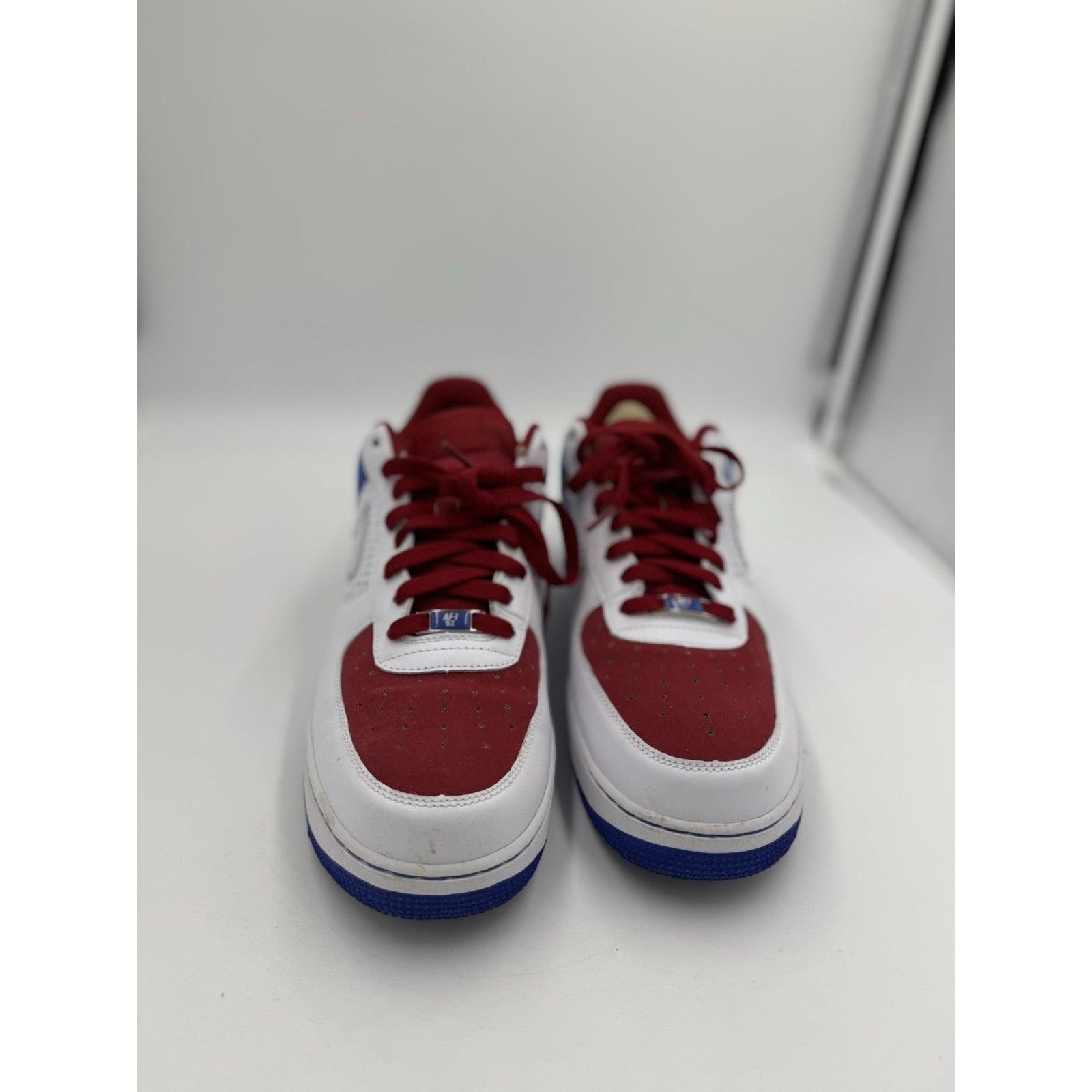 Nike Size 11 - Nike Air Force 1 '07 White Varsity Royal Red Size US 11 / EU 44 - 1 Thumbnail