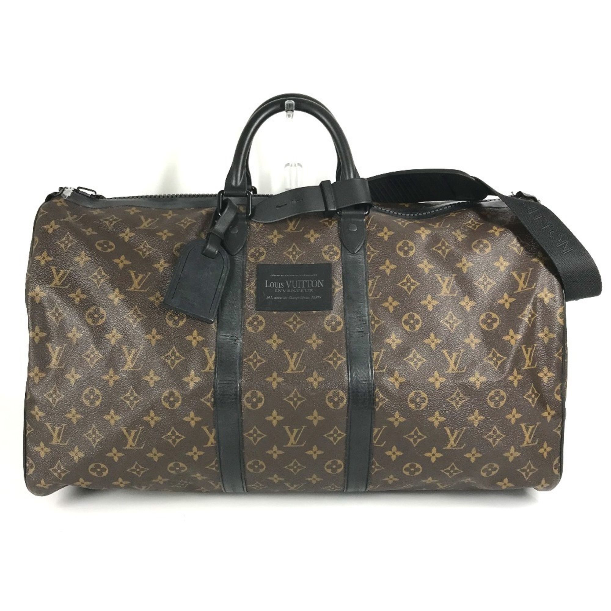 LOUIS VUITTON M41411 Monogram Waterproof Keepall Bandouliere 55 Travel Bag, 2-Way Shoulder Boston Canvas, Men's and Women's, Brown