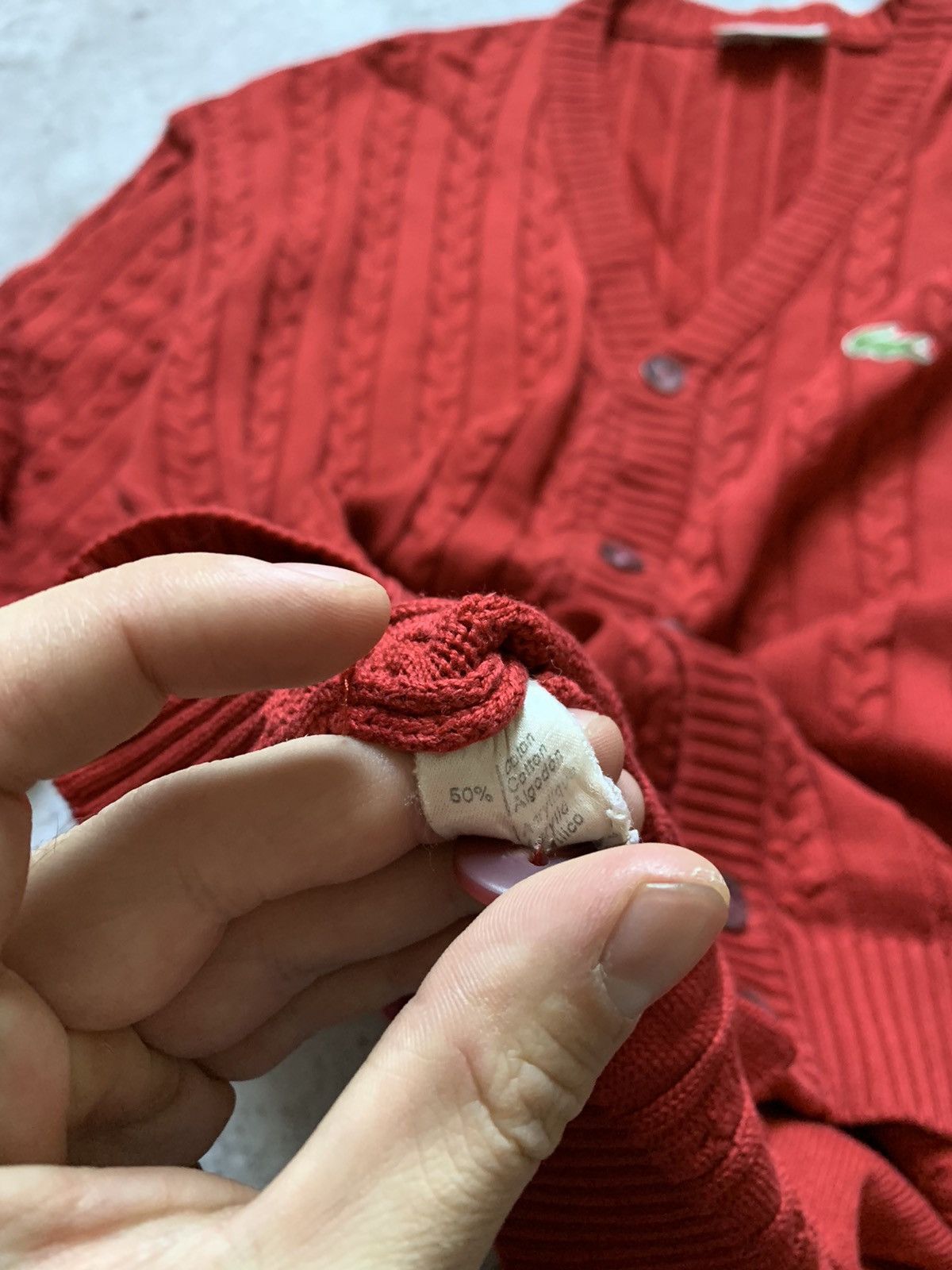 Lacoste × Vintage Vintage lactose cardigan Size US XL / EU 56 / 4 - 6 Thumbnail