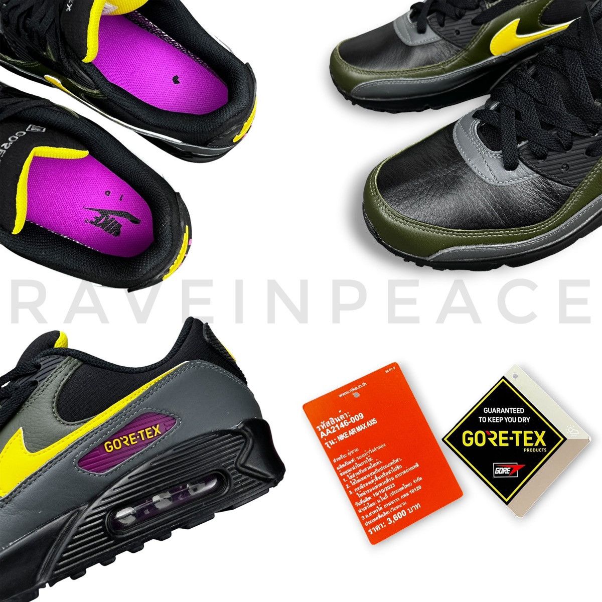 Nike Nike Air Max 90 GORE-TEX — "Black Cargo Khaki" (Authentic) Size US 9 / EU 42 - 6 Thumbnail