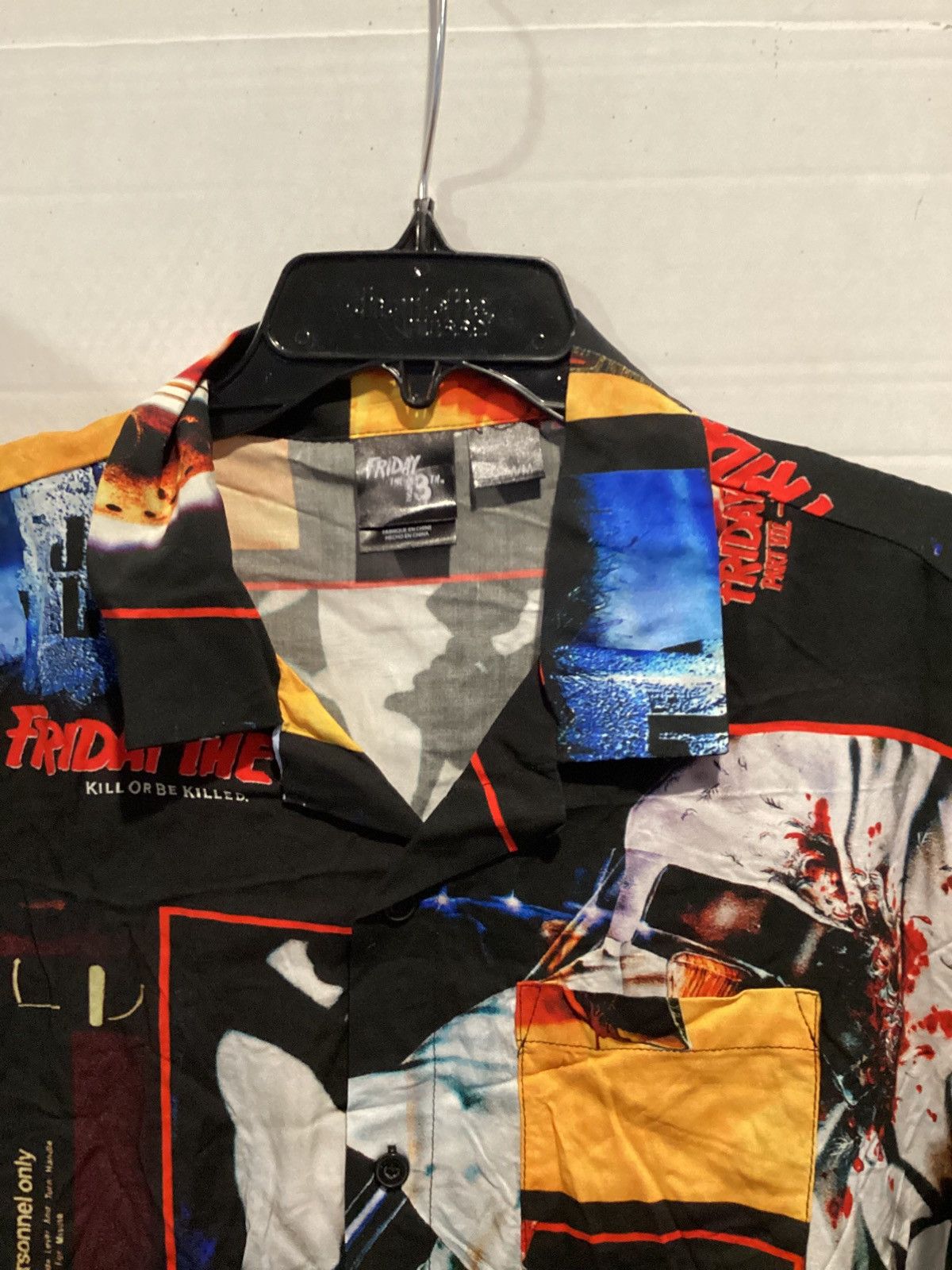 Other Mens Friday the 13th Black Graphic Button up Shirt Medium Size US M / EU 48-50 / 2 - 4 Thumbnail