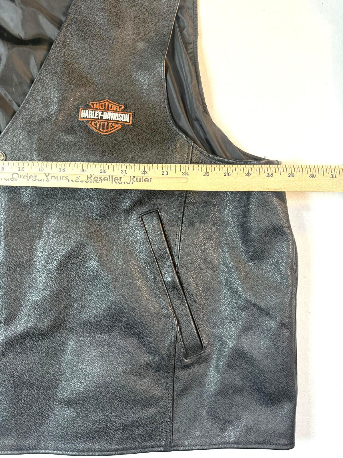 Harley Davidson Harley-Davidson Vest Vintage Mens 2XL Black Leather Biker Size US XXL / EU 58 / 5 - 5 Thumbnail