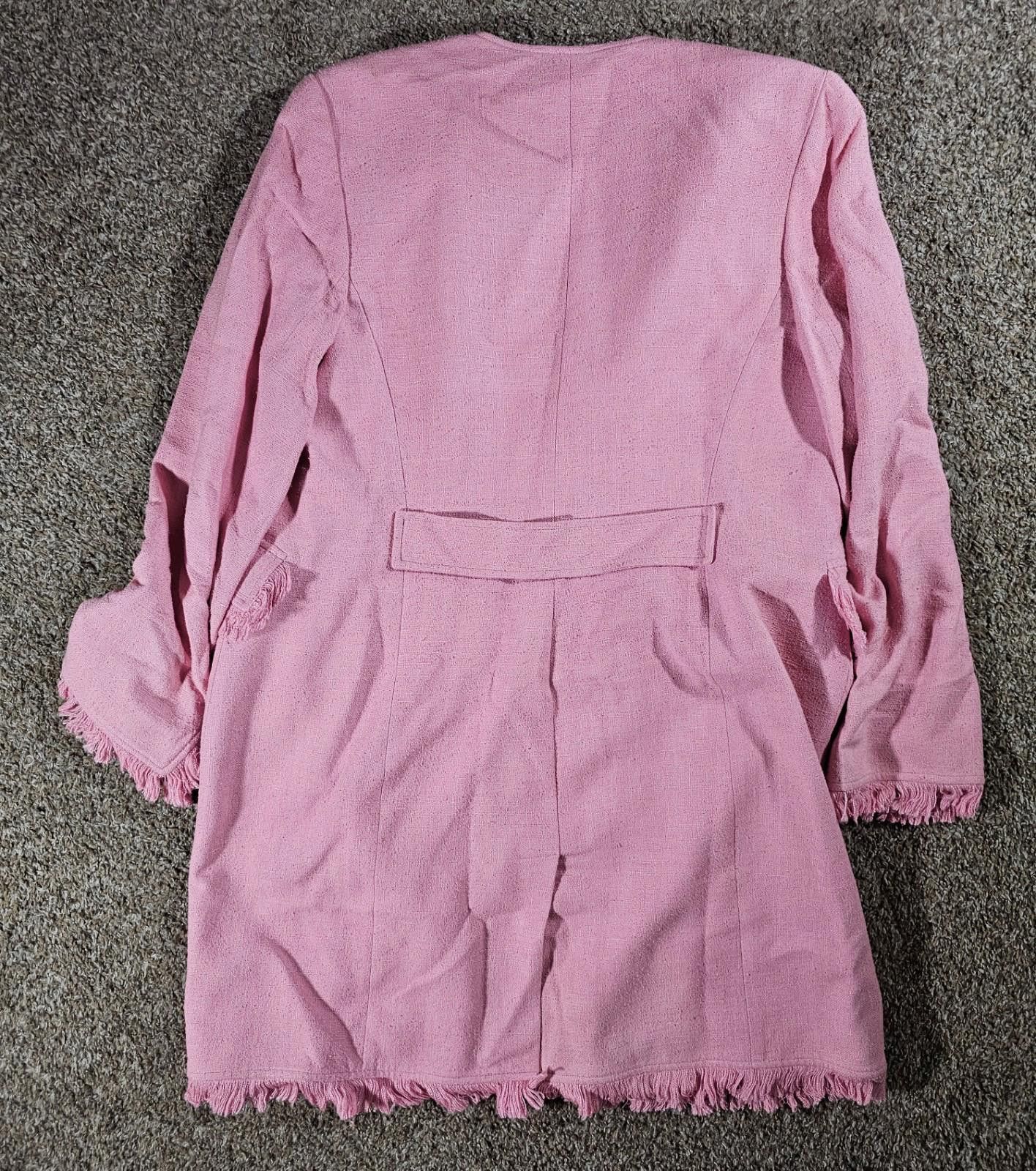 Designer Daslu Sao Paulo Brazil Pink silk over coat Sz 44 Size M / US 6-8 / IT 42-44 - 8 Thumbnail