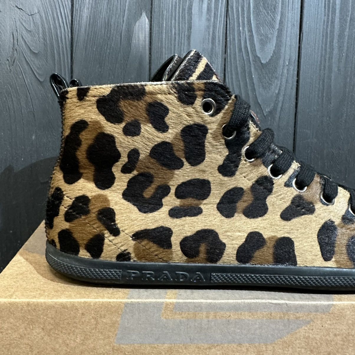 Prada PRADA Leopard Fur Women’s Sneakers size 38 8 US Size US 8 / IT 38 - 2 Thumbnail