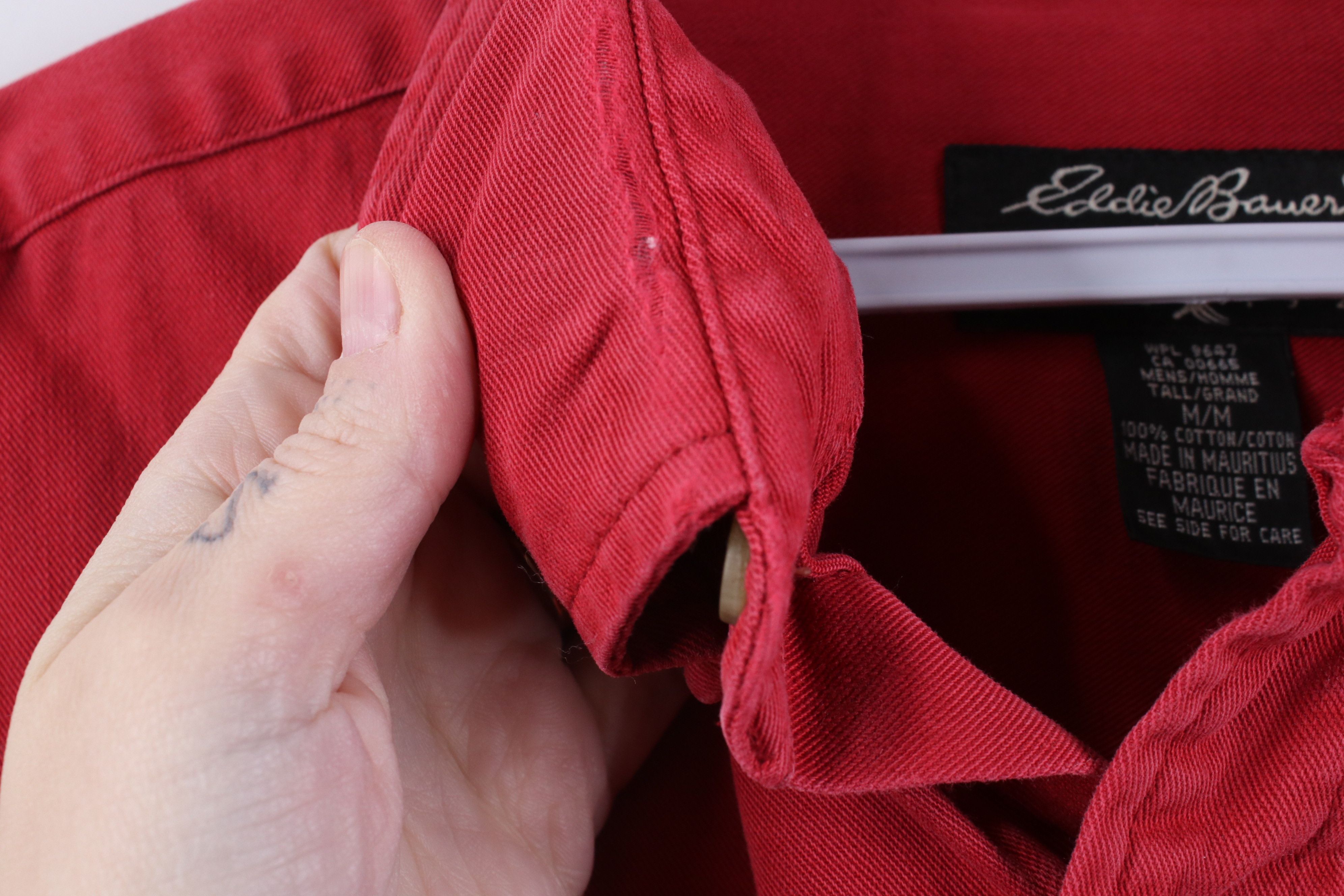 Eddie Bauer Vintage 90s Eddie Bauer Twill Denim Button Down Shirt Red Size US M / EU 48-50 / 2 - 4 Thumbnail