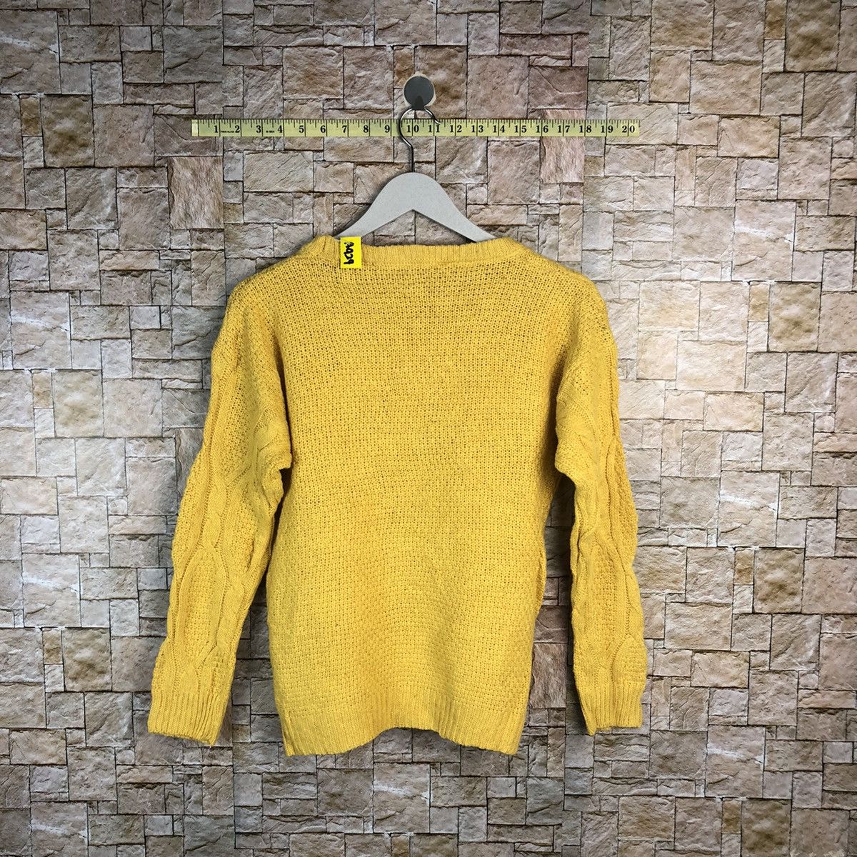 Homespun Knitwear × Japanese Brand × Vintage Japanese Brand Yellow cable Knitwear #A929 Size S / US 4 / IT 40 - 11 Thumbnail