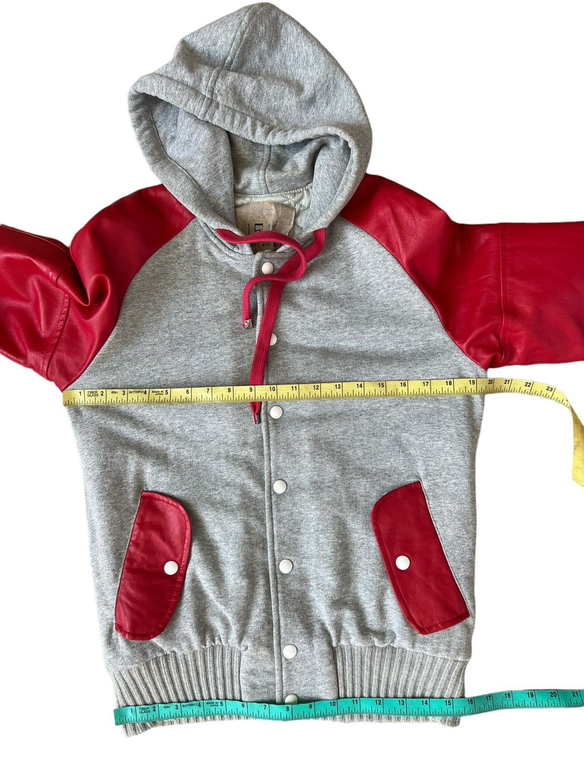 Other 15 1/2 Made in Italy Leather Sleeve Varsity Hoodie Jacket Size US S / EU 44-46 / 1 - 3 Thumbnail