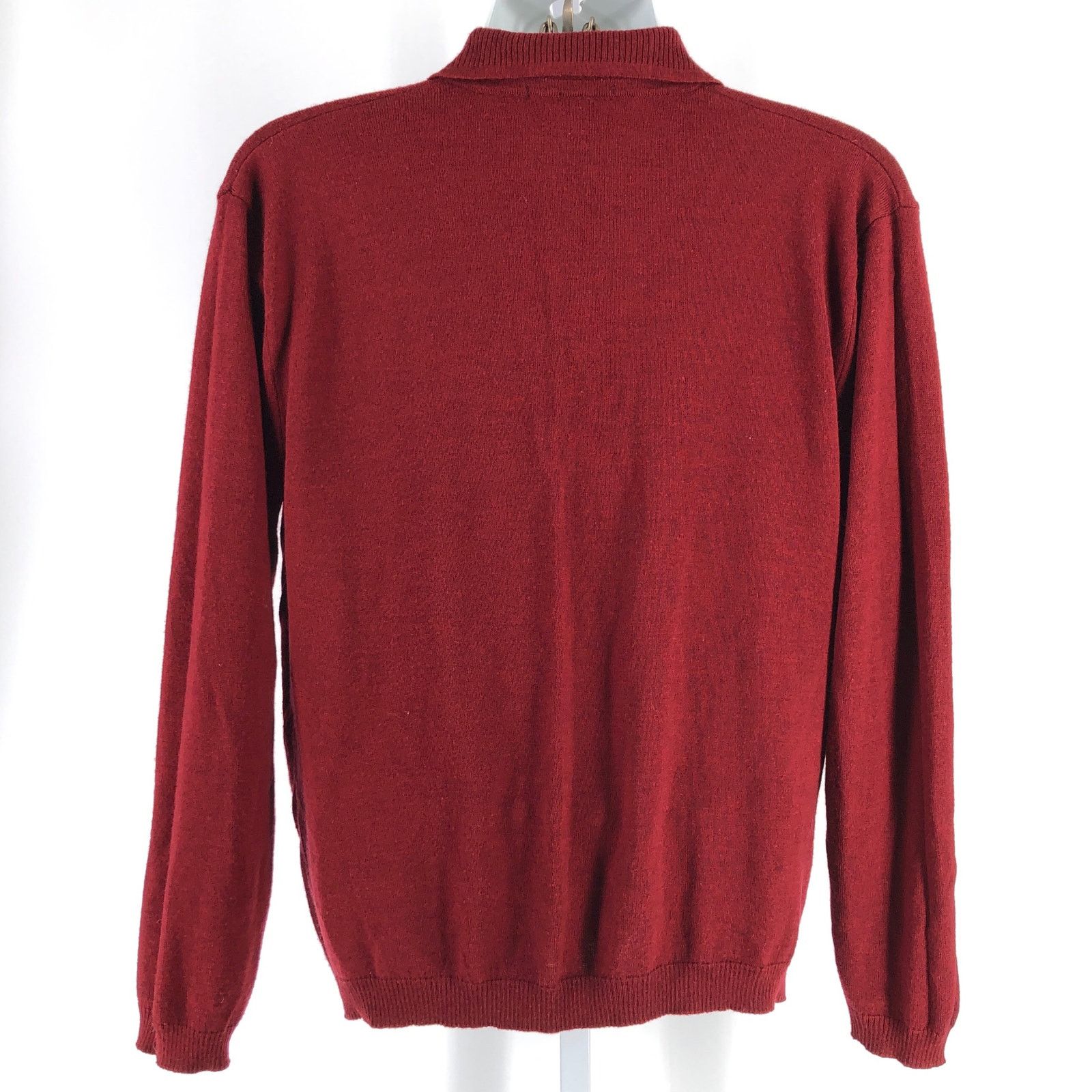 Murano × Vintage 90s crimson dark red collared sweater 1990s vintage Size US L / EU 52-54 / 3 - 2 Thumbnail