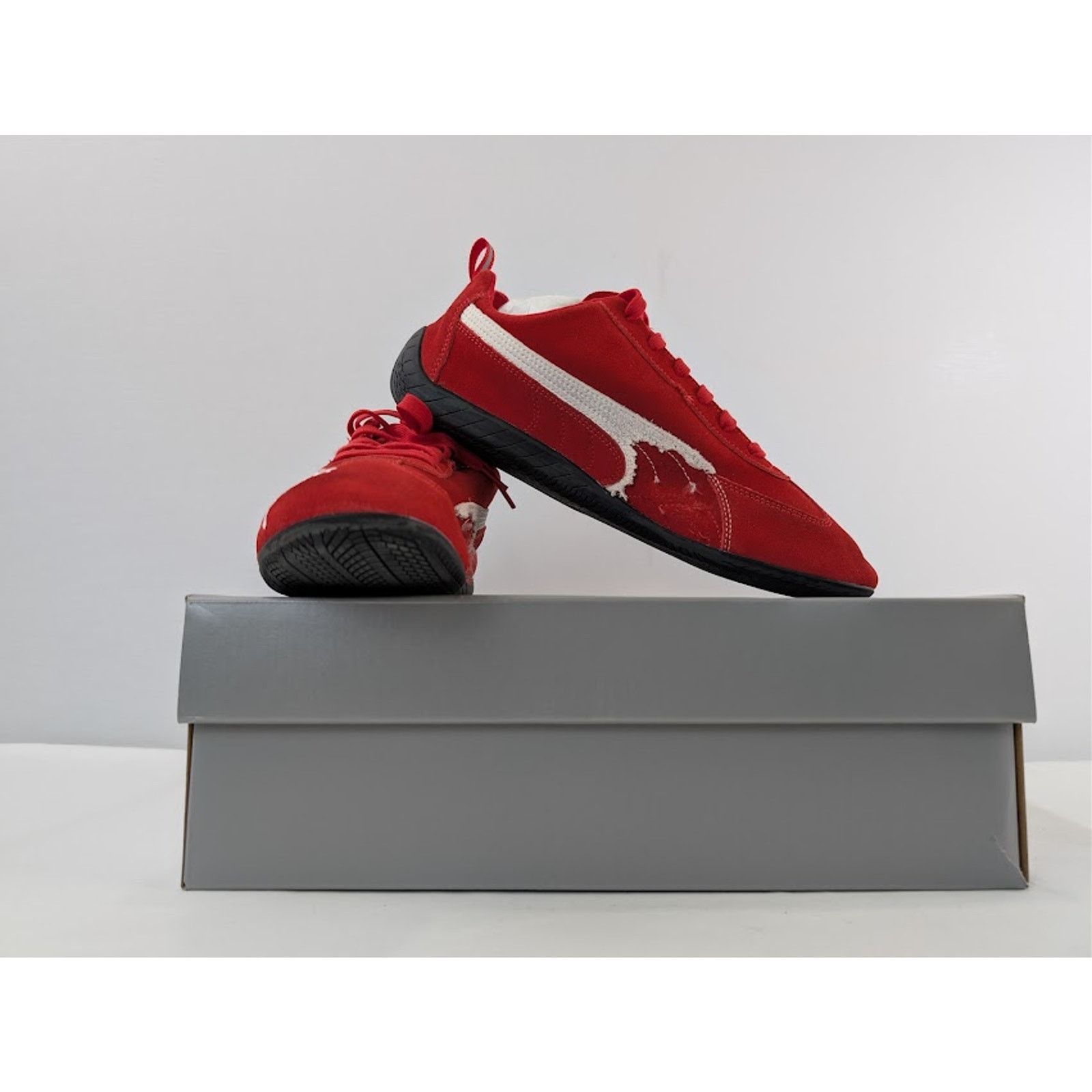 Balenciaga × Puma o1rshd1 Speedcat Destroyed Low Top Sneaker in Red Size US 11 / EU 44 - 19 Thumbnail