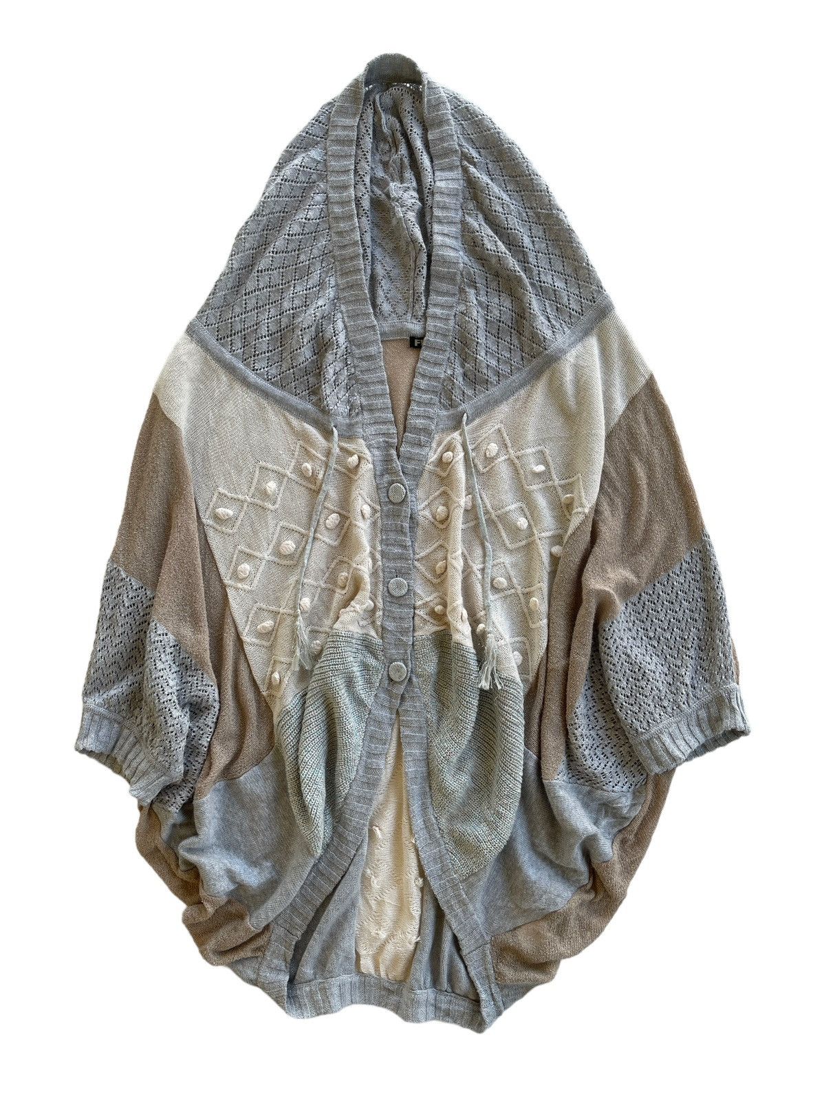 Issey Miyake Frapbois Multicolor Batwing Knitted Cardigan