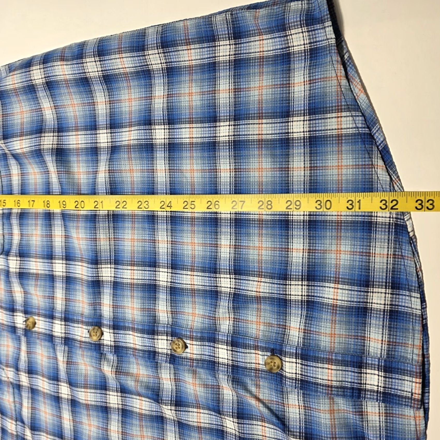Vintage Duluth Trading Co. Men's Shirt LT Plaid Blue Short Sleeve Button-Up Regular Fit Casual Outdoor / Classic Fish Blue Size US L / EU 52-54 / 3 - 4 Thumbnail