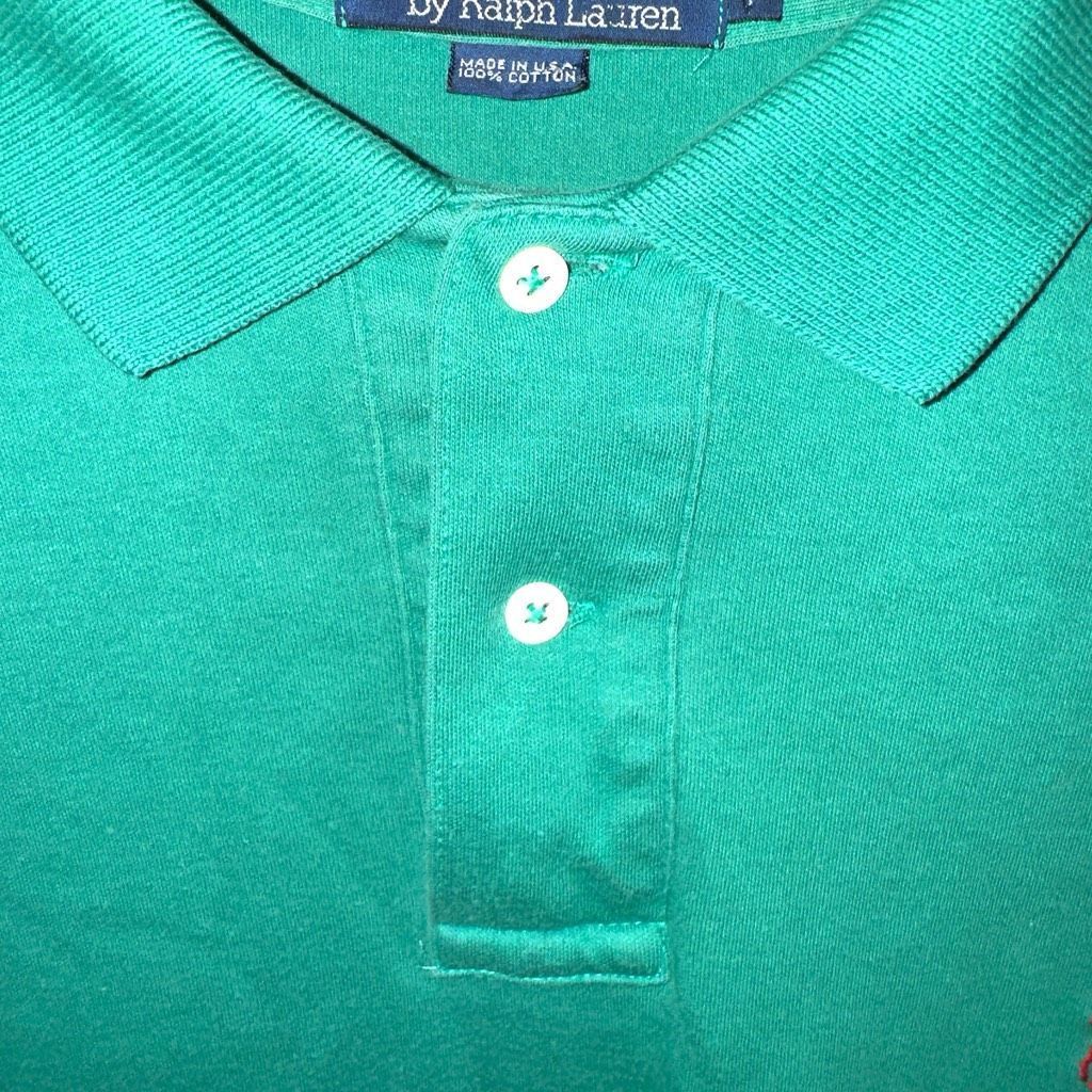 Polo Ralph Lauren 80s Polo Ralph Lauren Green Made in USA Polo Shirt Size L Size US L / EU 52-54 / 3 - 3 Thumbnail
