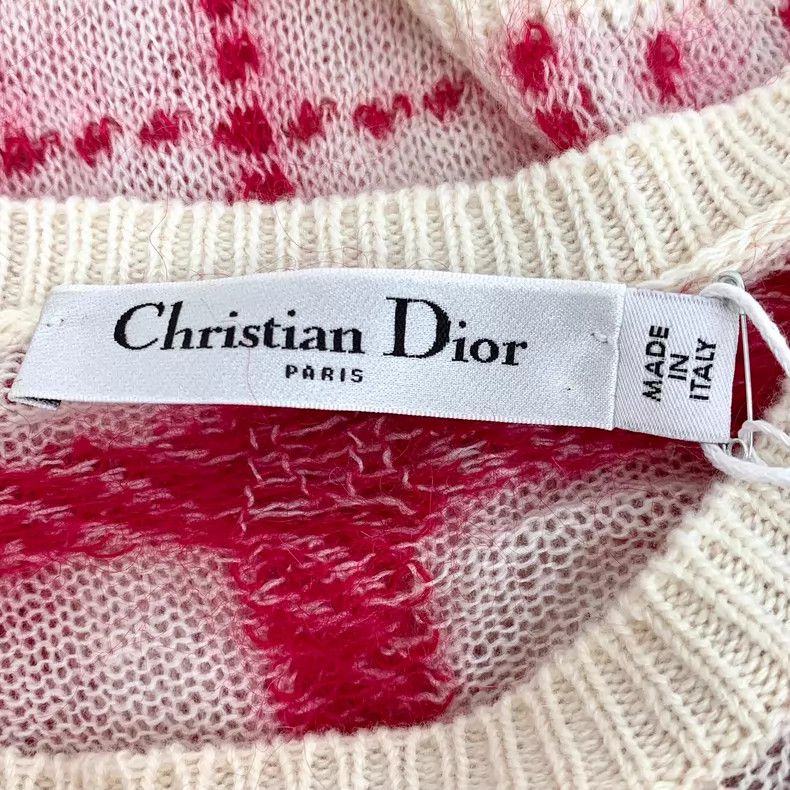 Dior Dior Colour-blocked plaid Mohai wool round-neck long-sleev Size XS / US 0-2 / IT 36-38 - 5 Thumbnail