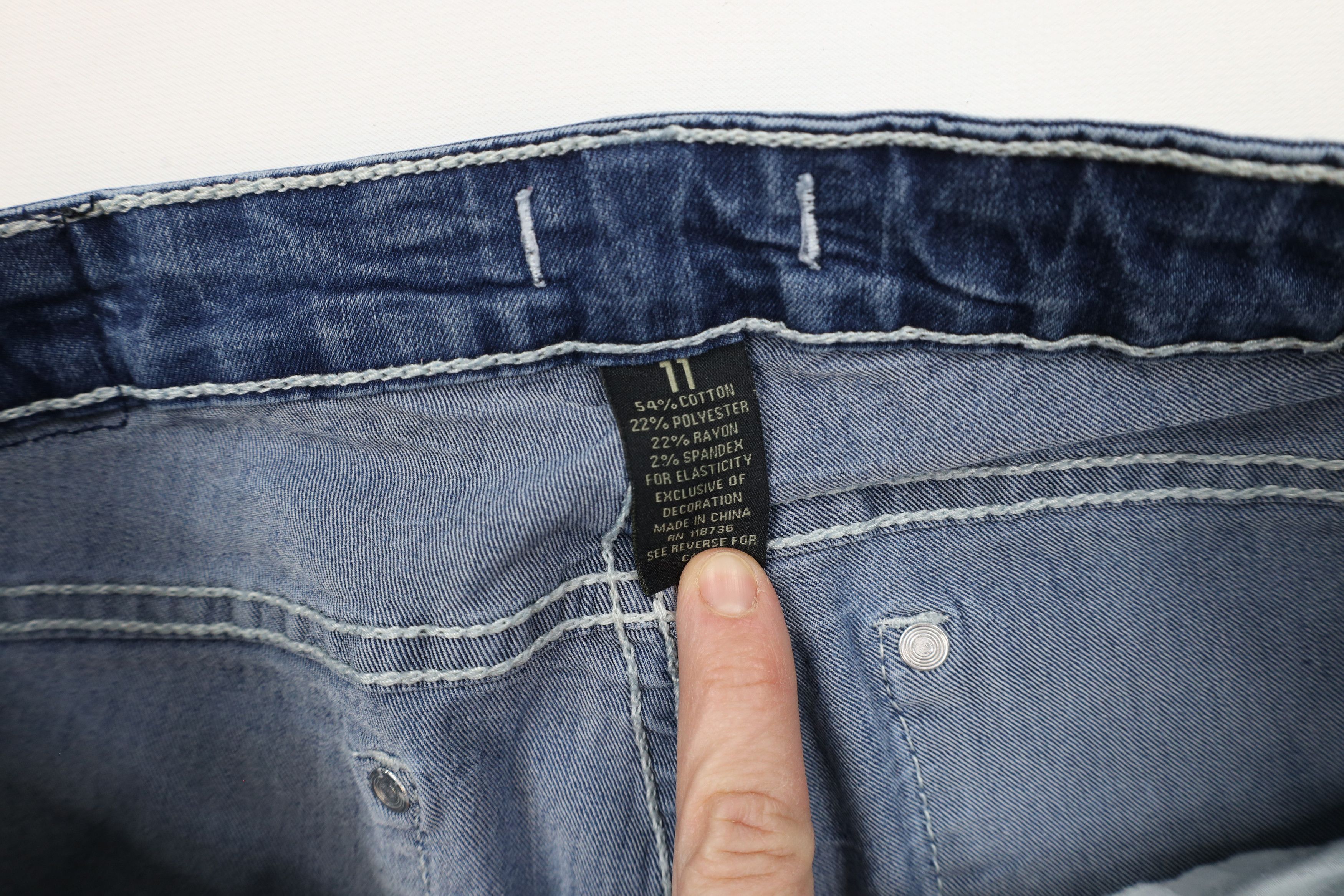 Vintage Vintage Y2K Babydoll Cross Thich Stitch Flared Denim Jeans Size 32" / US 10 / IT 46 - 8 Thumbnail