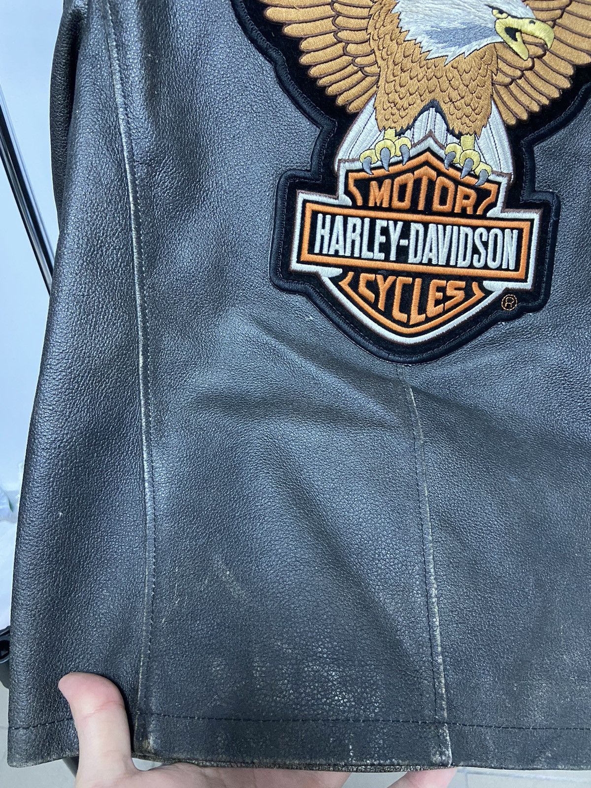 Harley Davidson × Vintage Harley Davidson leather jacket big logo eagle 🦅 moto vintage Size US M / EU 48-50 / 2 - 13 Thumbnail