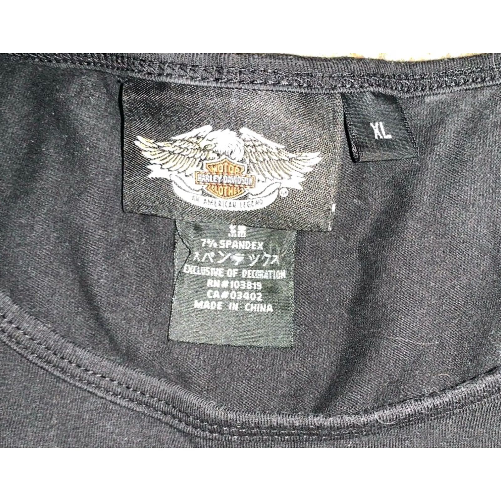 Harley Davidson Harley-Davidson T-Shirt Harley-Davidson Logo Rhinestone Short Sleeve Black XL Women Slim Regular Cotton Knit Size XL / US 12-14 / IT 48-50 - 3 Thumbnail