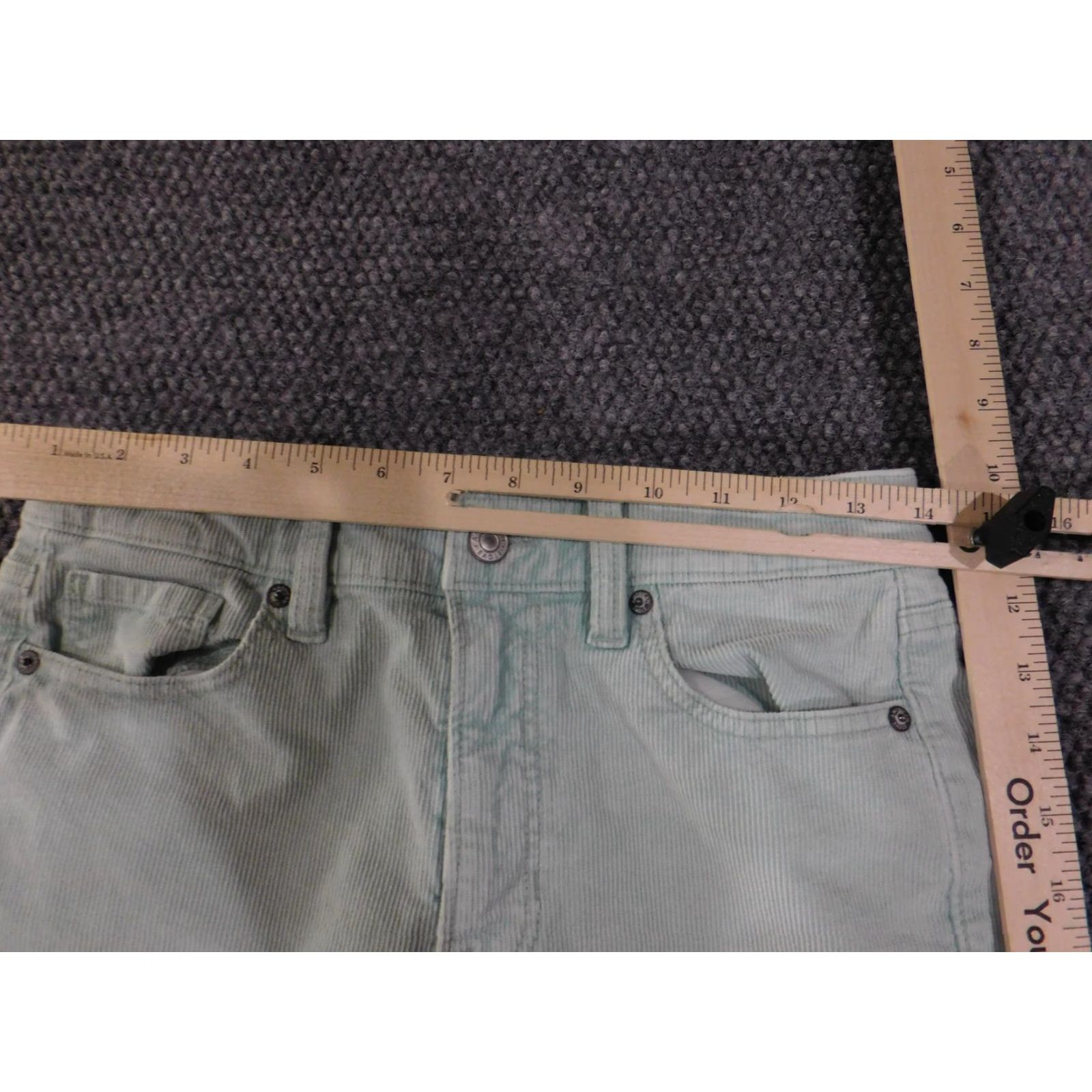 Vintage American Eagle Jeans Womens 4 Green Corduroy Straight Stretch Pants 30x30 Size 27" / US 4 / IT 40 - 3 Thumbnail