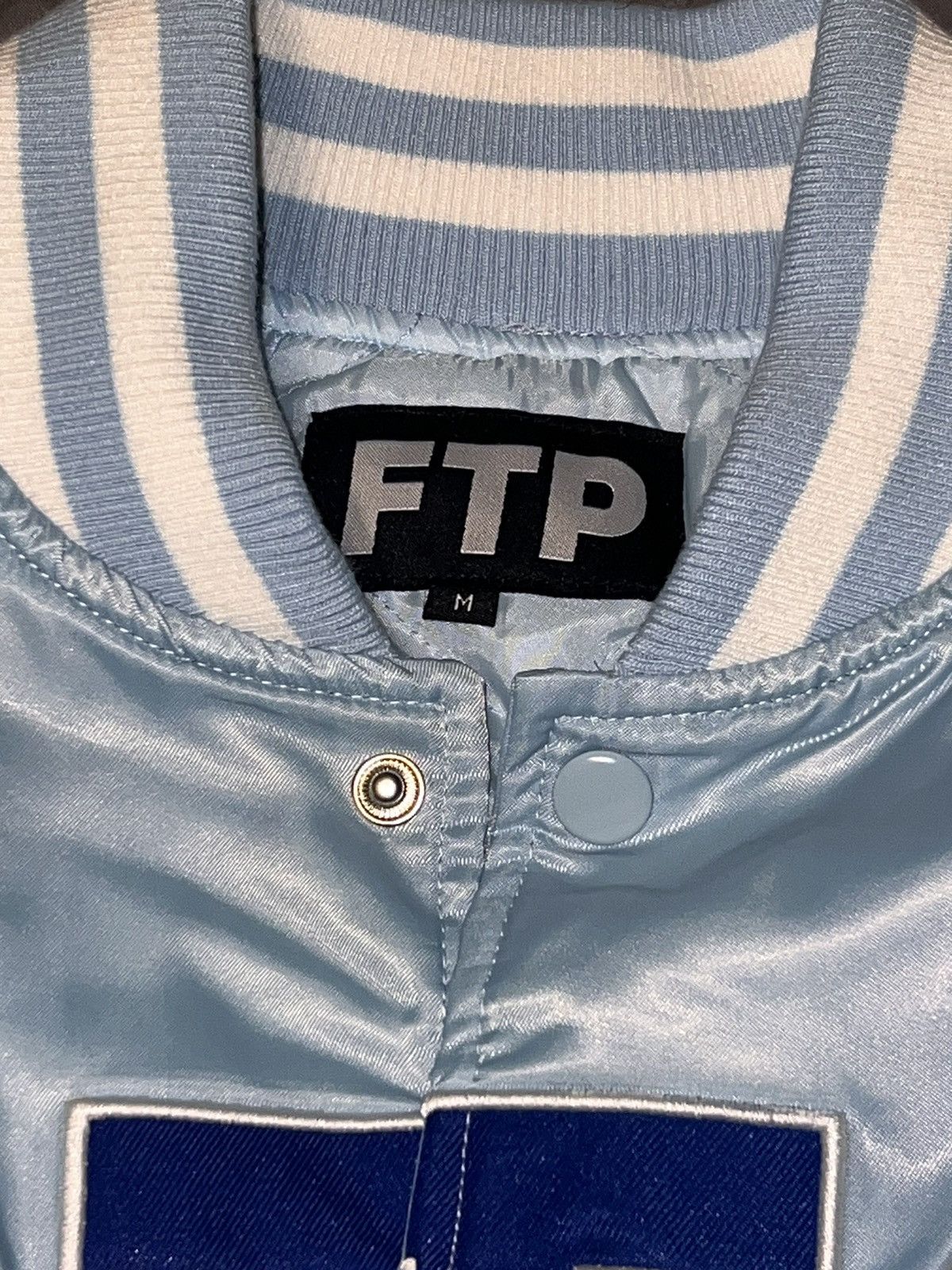 Fuck The Population FTP varsity jacket - baby blue Size US M / EU 48-50 / 2 - 2 Thumbnail