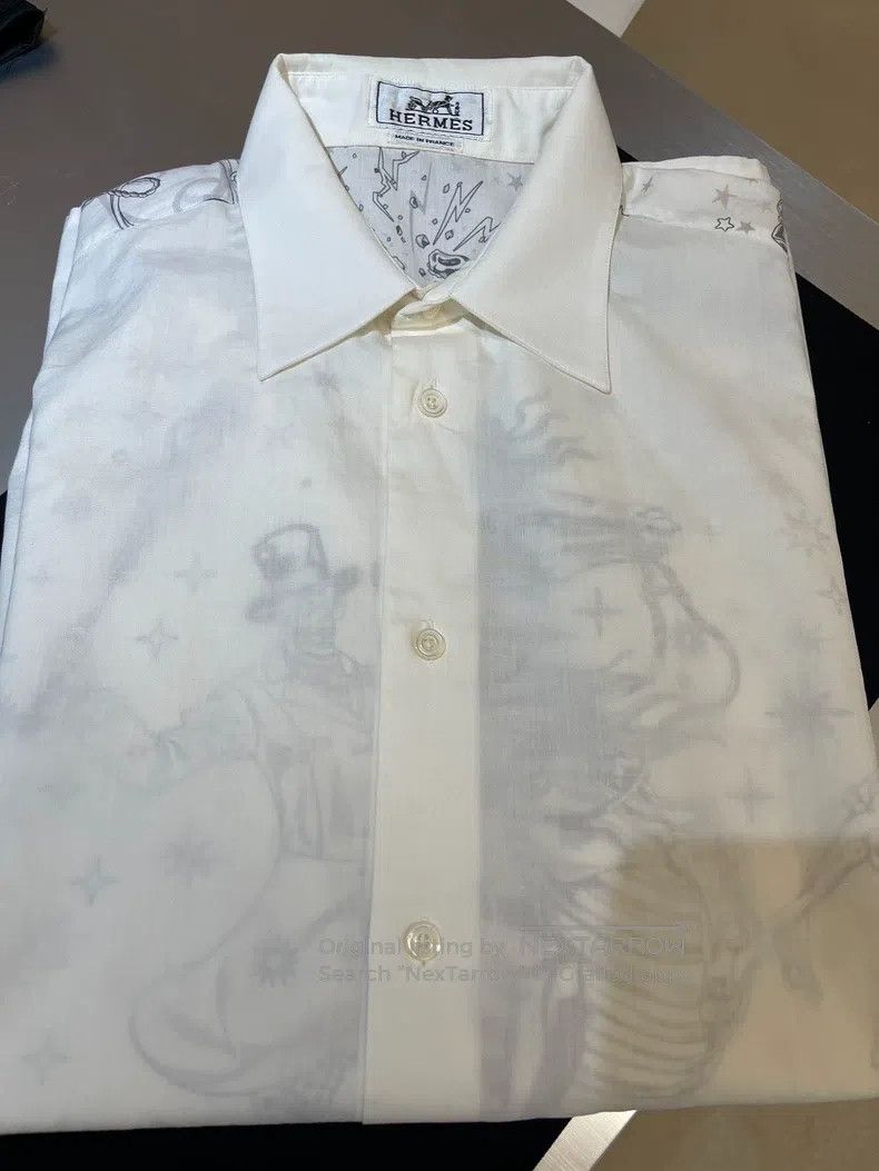 Hermes Hermes size 41 Runway Full Back Skull Knight Shirt Size US XXS / EU 40 - 2 Thumbnail
