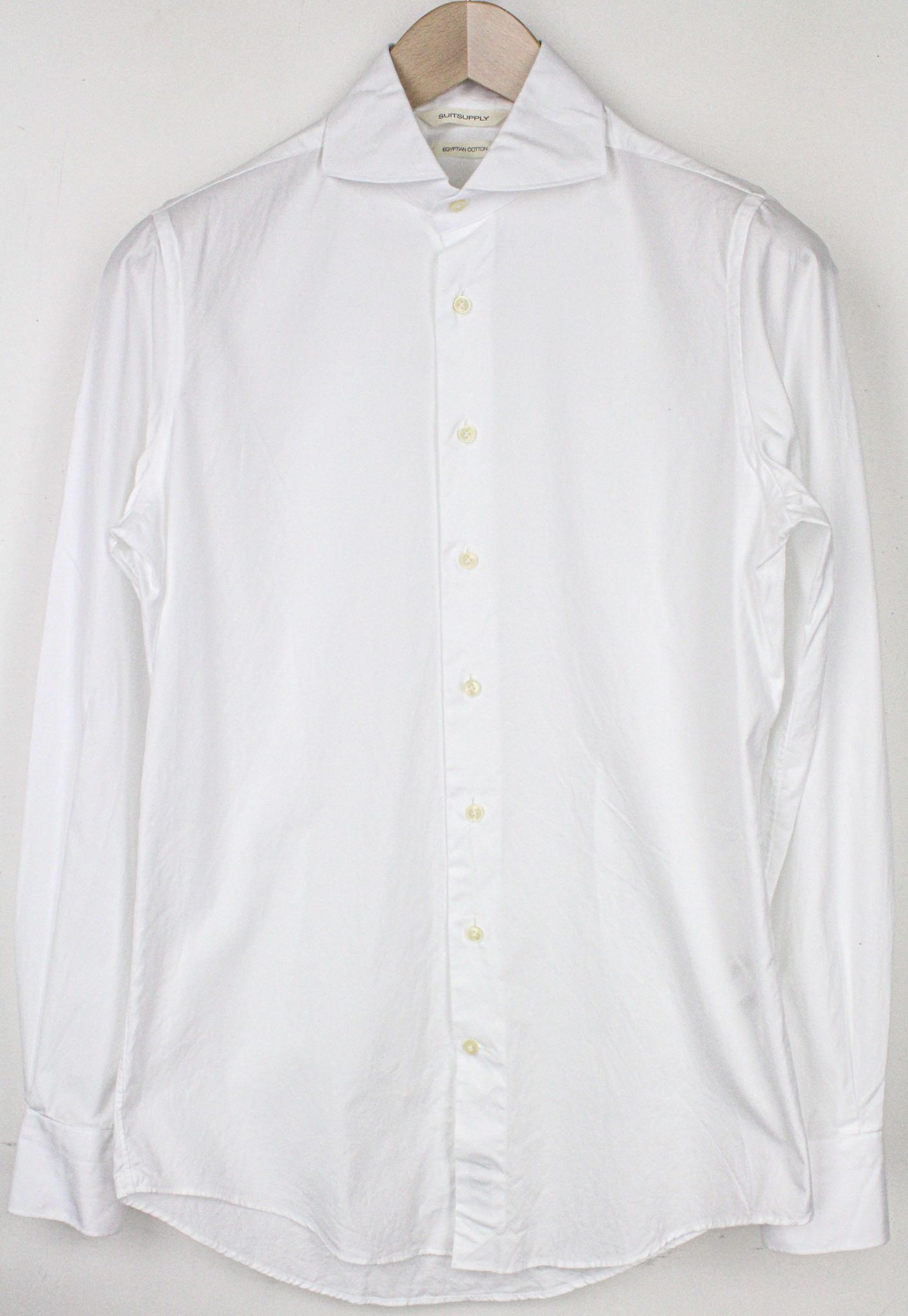 Suitsupply 37/14 1/2 Extra Slim White Egyptian Cotton Twill 72285 Size 36R - 1 Thumbnail