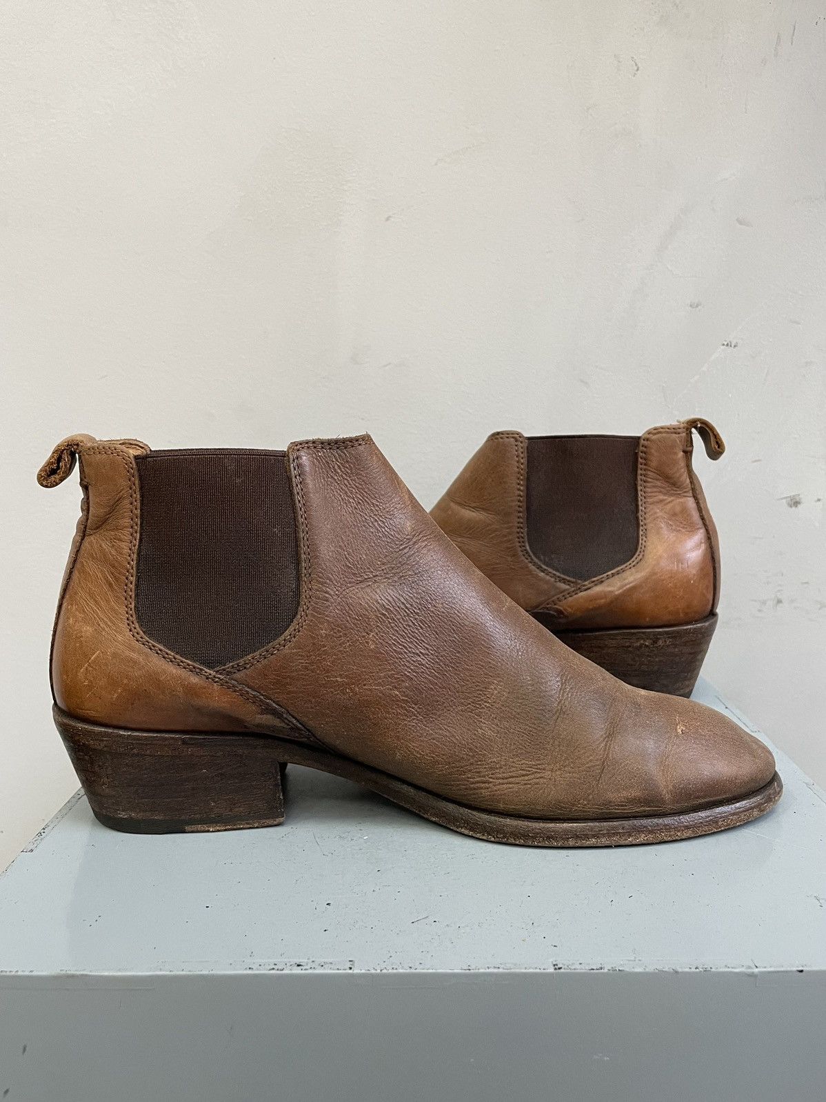 Frye Frye Brown Leather Chelsea Ankle Boots guidi style Heel 40 Size US 7 / EU 40 - 7 Thumbnail