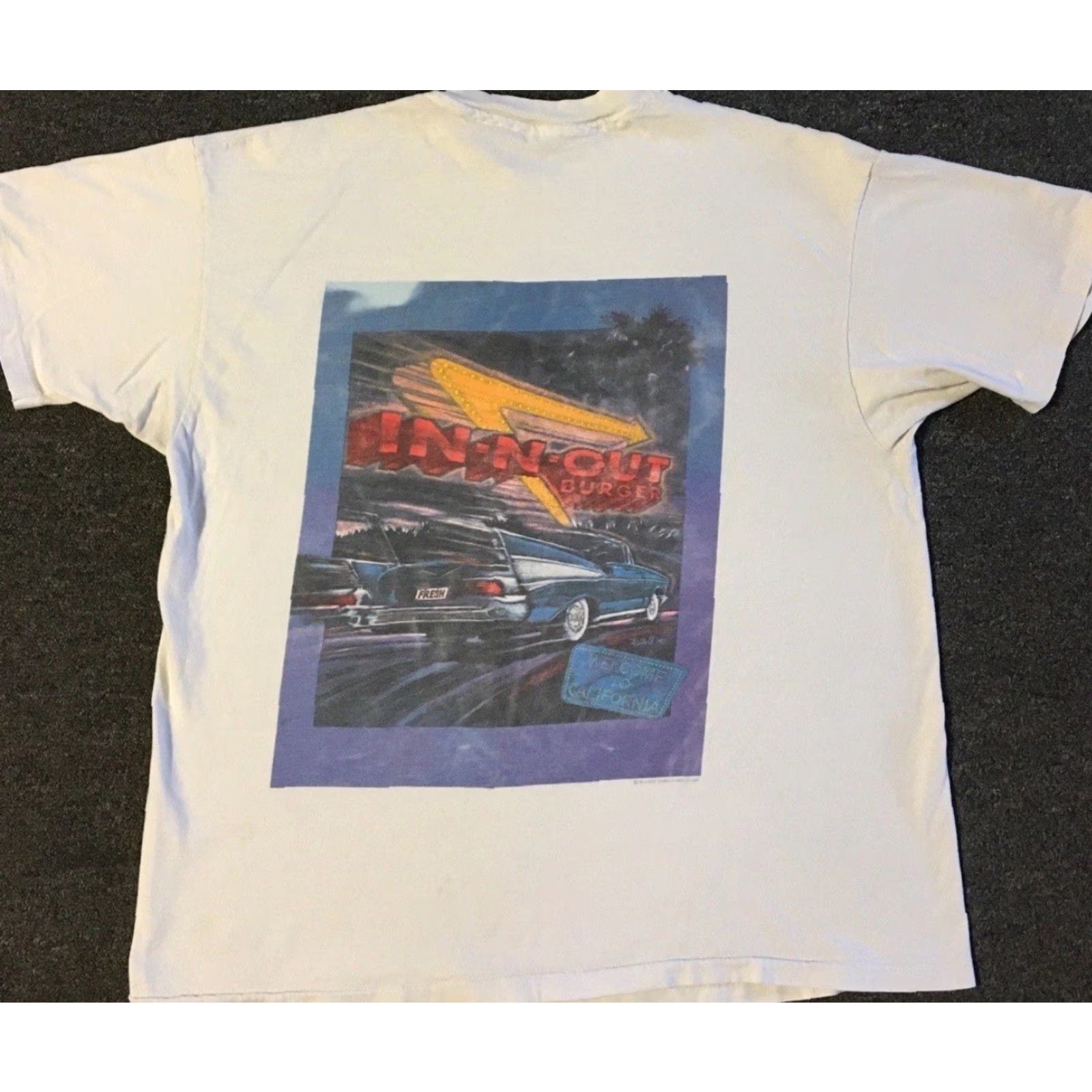 Vintage VINTAGE 90s In N Out Burger Faded Distress Shirt L White Men Short Sleeve T-Shirt USA Mcdonalds Fast Food Surf Grunge 80s Size US L / EU 52-54 / 3 - 2 Thumbnail