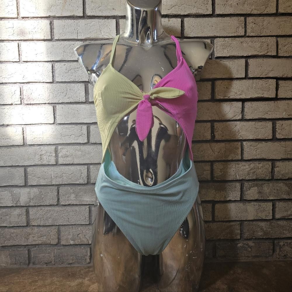 Designer Multicolored Bow Tied XHLN Monokini Size ONE SIZE - 1 Thumbnail