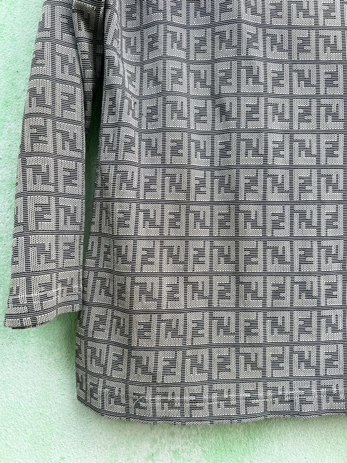 Fendi VINTAGE Fendi Jeans Zucca Monogram Knit Hoodie Half Zip Size US S / EU 44-46 / 1 - 16 Thumbnail