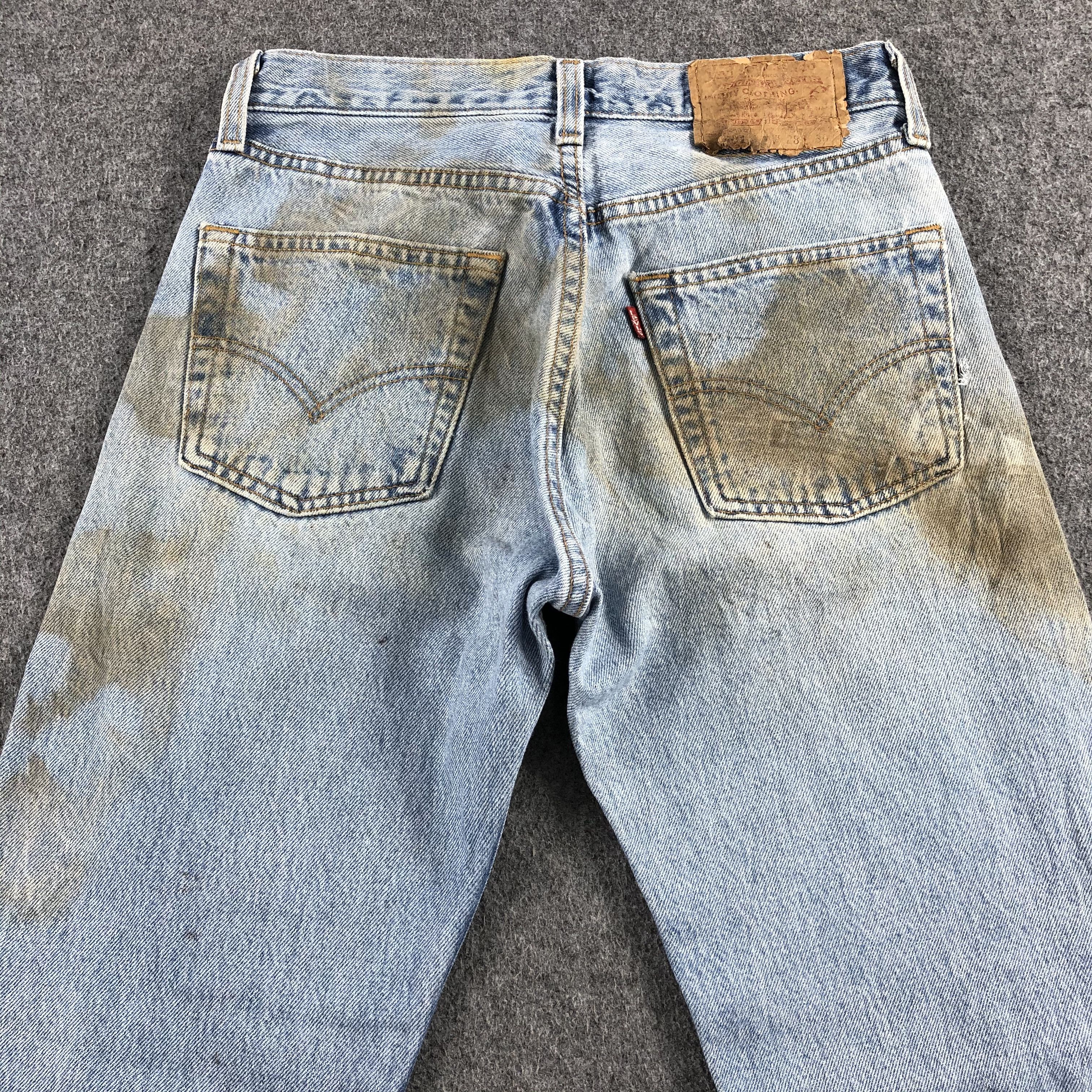 Levi's × Vintage 90s Vintage Dirty Light Wash Levis 501 Jeans-J1741 Size US 26 / EU 42 - 4 Thumbnail