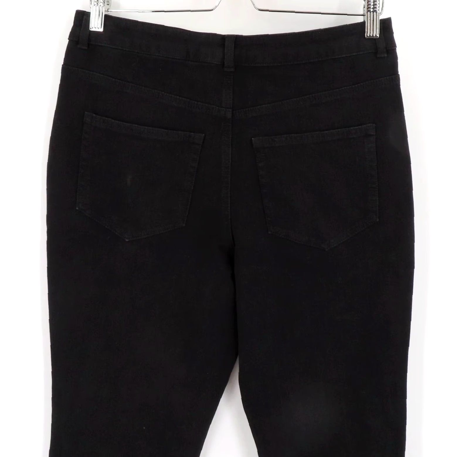 Commando Commando Womens Large Solid Black Denim Jeans Pants Bootcut Pockets High Rise Regular Size 36" / US 14 / IT 50 - 6 Thumbnail