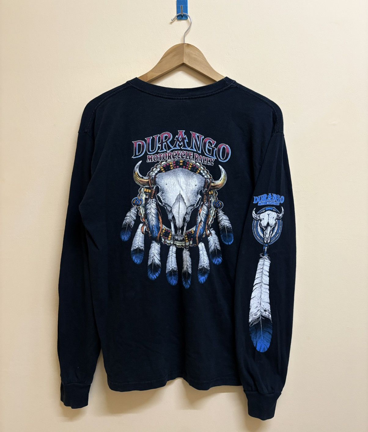 Vintage Vintage Durango Motorcycle Rally Sleeve Printed Longsleeve Size US M / EU 48-50 / 2 - 1 Thumbnail