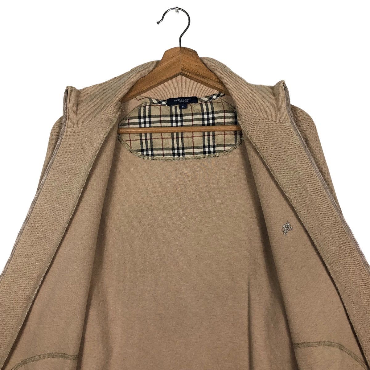 Burberry 🔥Vintage Sweater Jacket Zipper Burberry London Nova Check Size US M / EU 48-50 / 2 - 14 Thumbnail