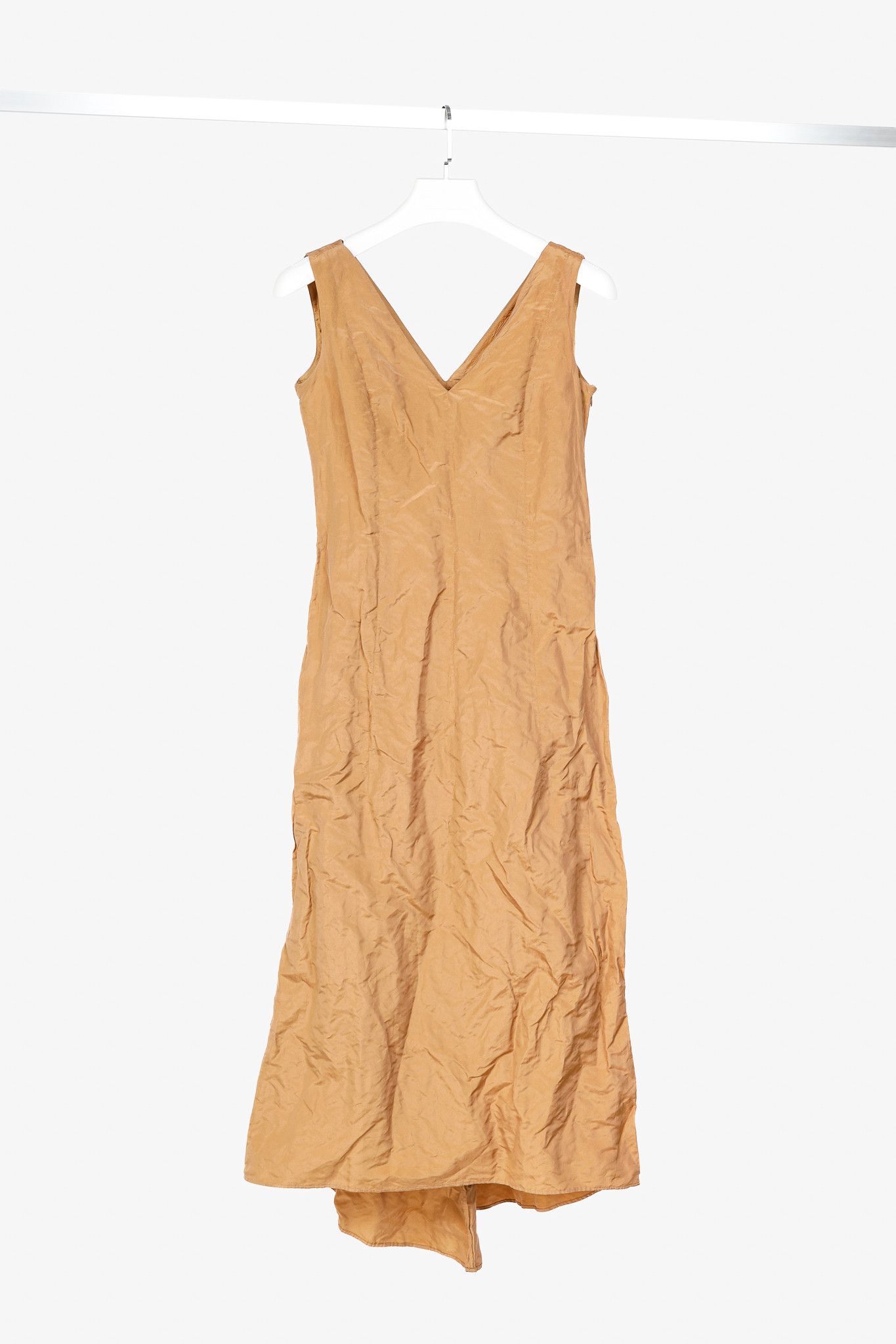 Gianfranco Ferre Gianfranco Ferre Studio Tan Taffeta Midi Dress Size S / US 4 / IT 40 - 1 Thumbnail