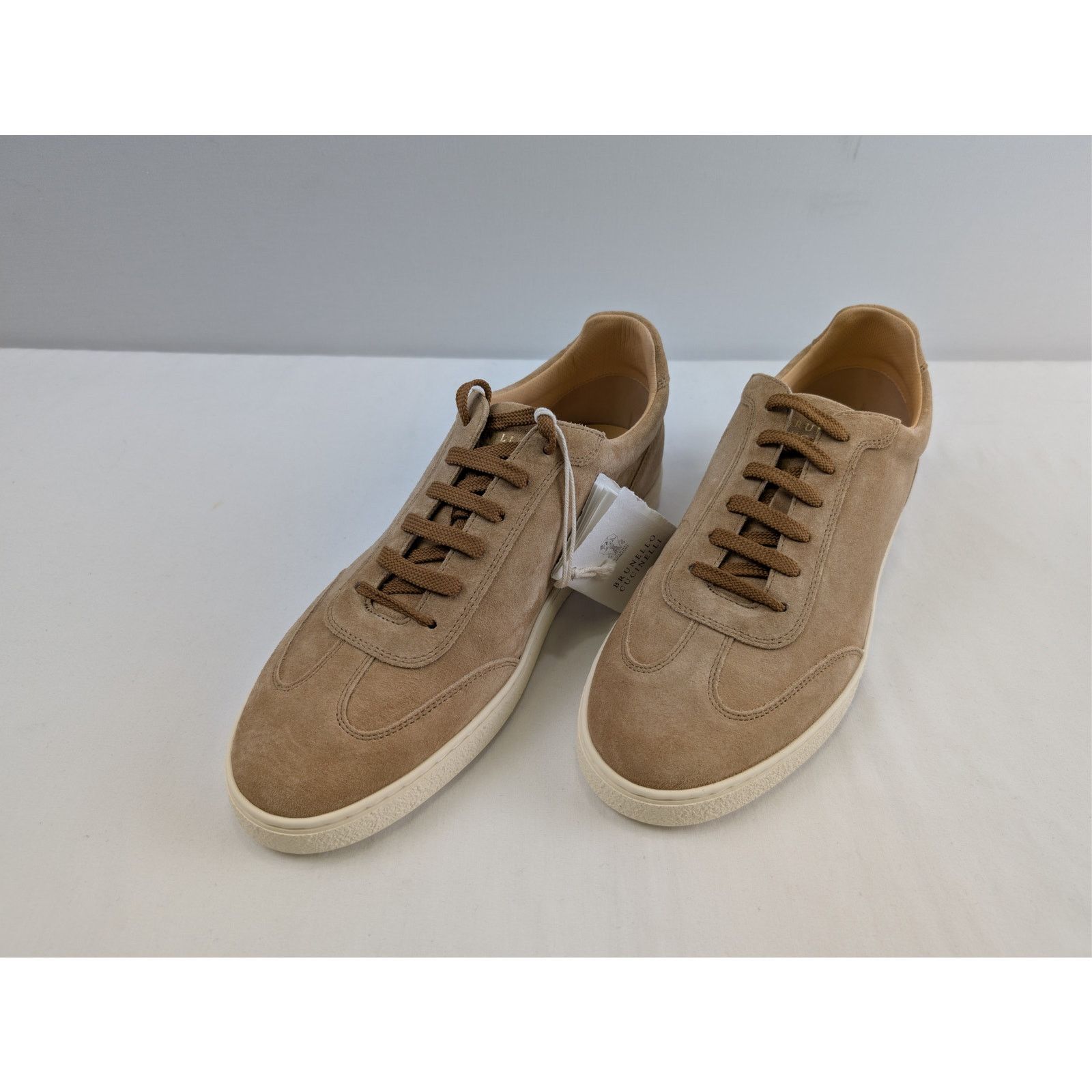 Brunello Cucinelli o1rshd1 'Coda di Rondine' suede sneakers in taupe/brown Size US 11 / EU 44 - 8 Thumbnail