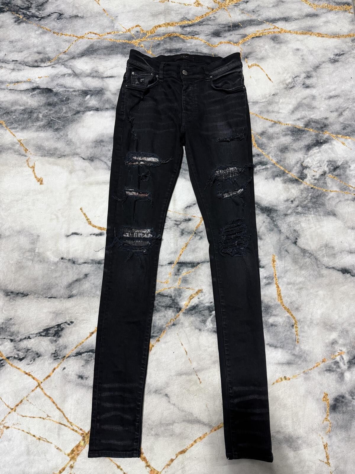 Amiri Amiri MX1 Hawaiian Brown Patch Black Denim - Sz29 Size US 29 - 1 Thumbnail