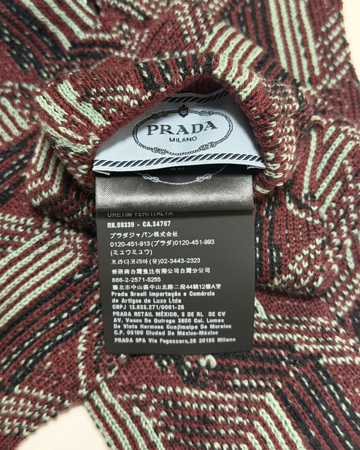 Prada PRADA F/W 2021 Long Jacquard Wool Gloves w/ Circle Zip Pouch Size ONE SIZE - 5 Thumbnail