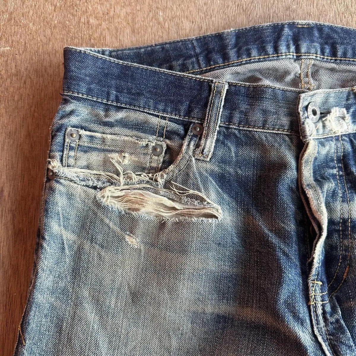 Japanese Brand W31 L32 🔥 DISTRESSED DENIM VINTAGE STOOGE&CO. JEANS PANTS Size US 31 - 8 Thumbnail