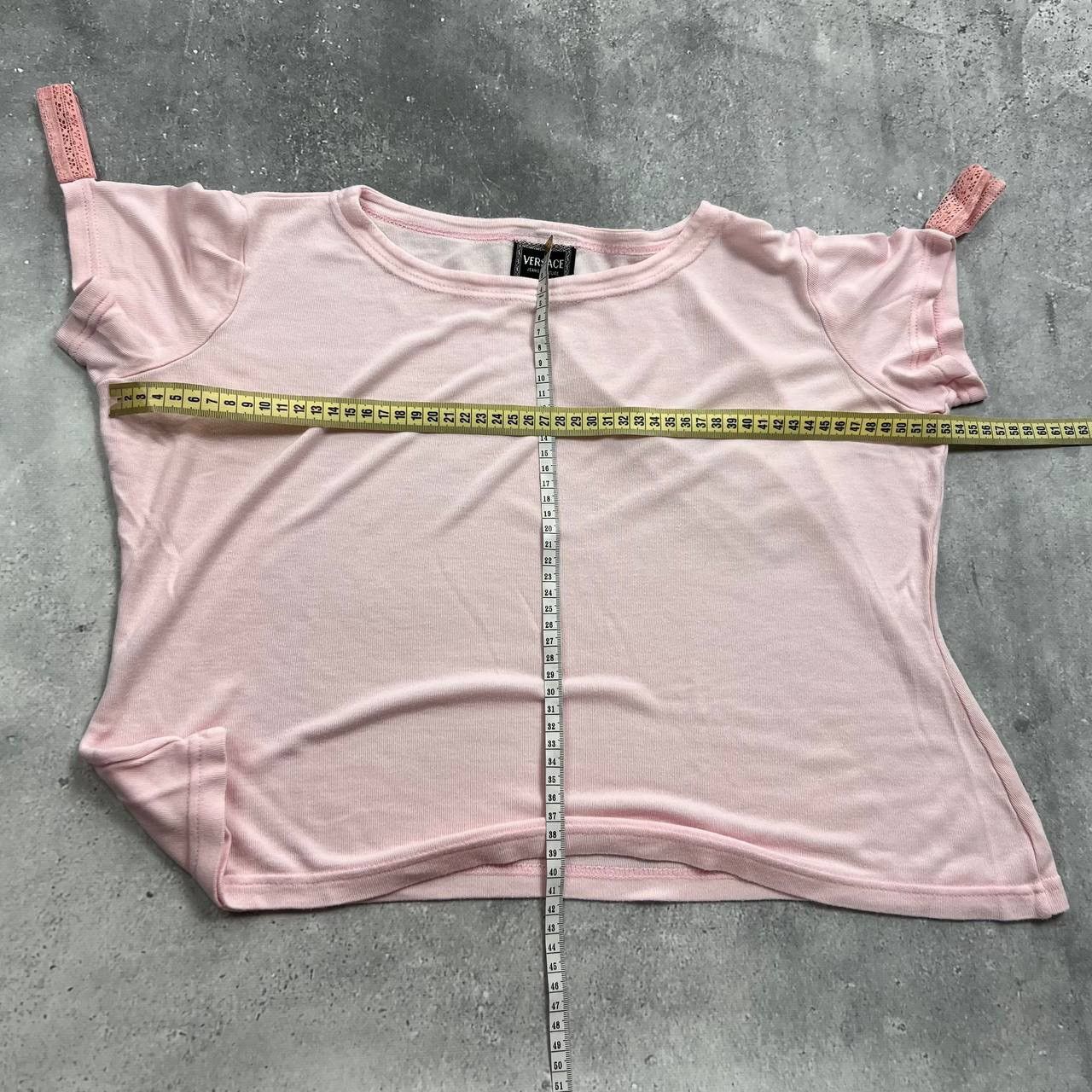 Versace Jeans Couture Vintage Versace Jeans Couture Lace Bows T Shirt Women’s Pink Size L / US 10 / IT 46 - 2 Thumbnail