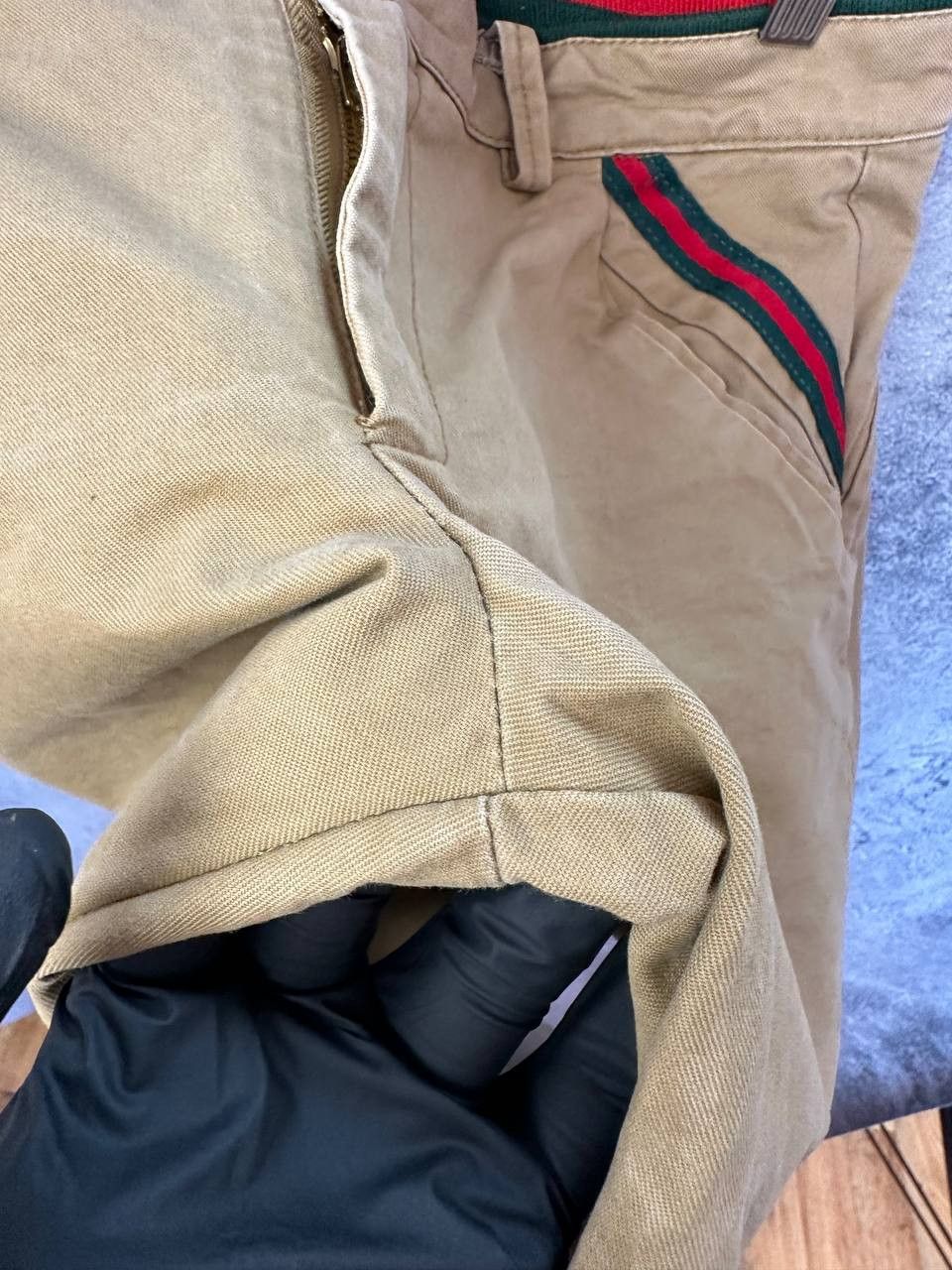 Japanese Brand Kosmo Lupo Beige Chino Pants Stripe Detail Cult Wear Size US 32 / EU 48 - 16 Thumbnail