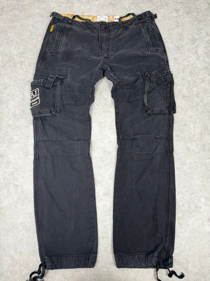 2000s Armani Black Cargo Pants