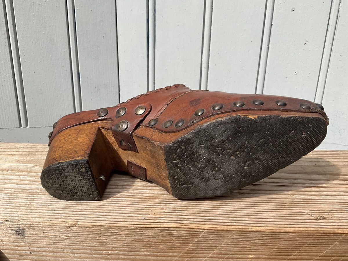 Vintage Vintage 60's clogs in leather and wood Size US 10 / IT 40 - 6 Thumbnail