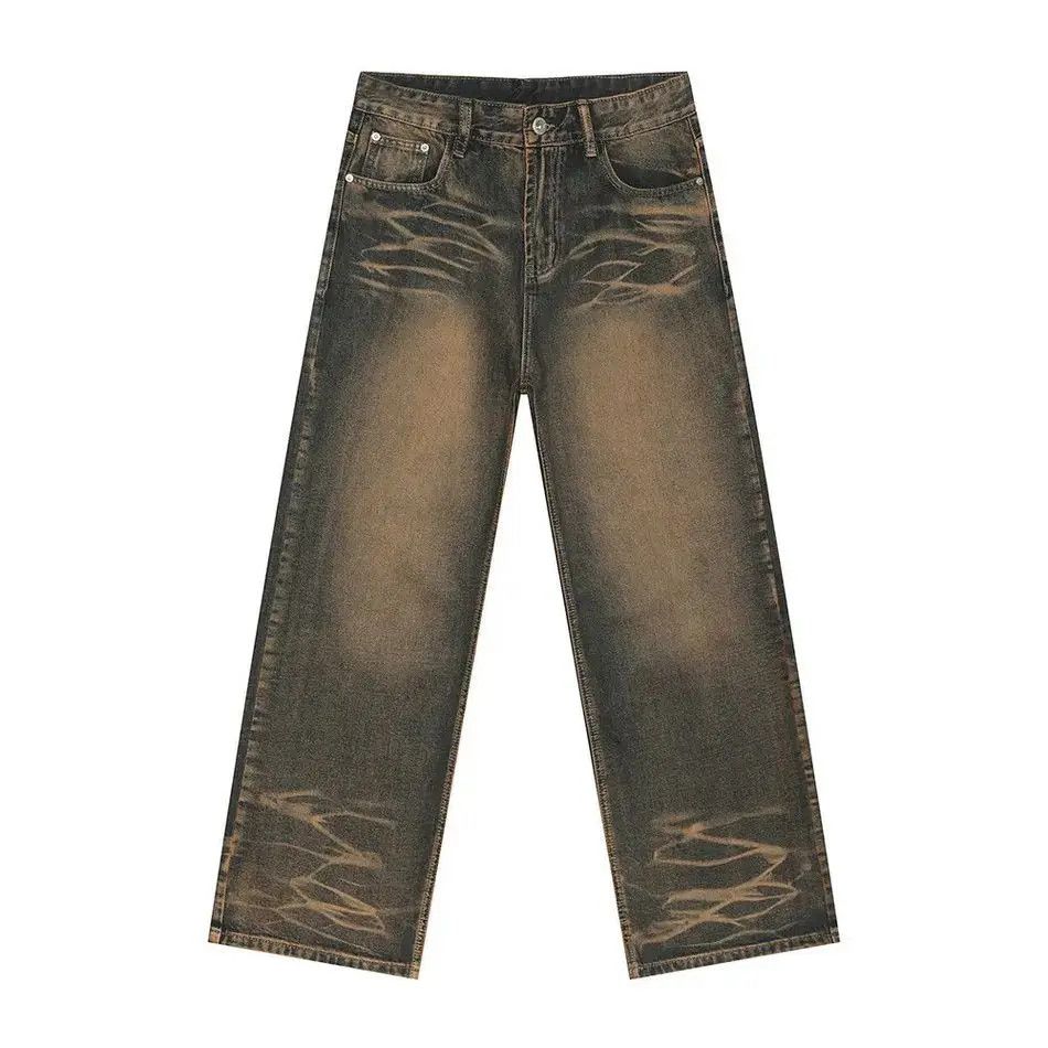 Japanese Brand Retro loose straight leg high street jeans Size US 32 / EU 48 - 4 Thumbnail