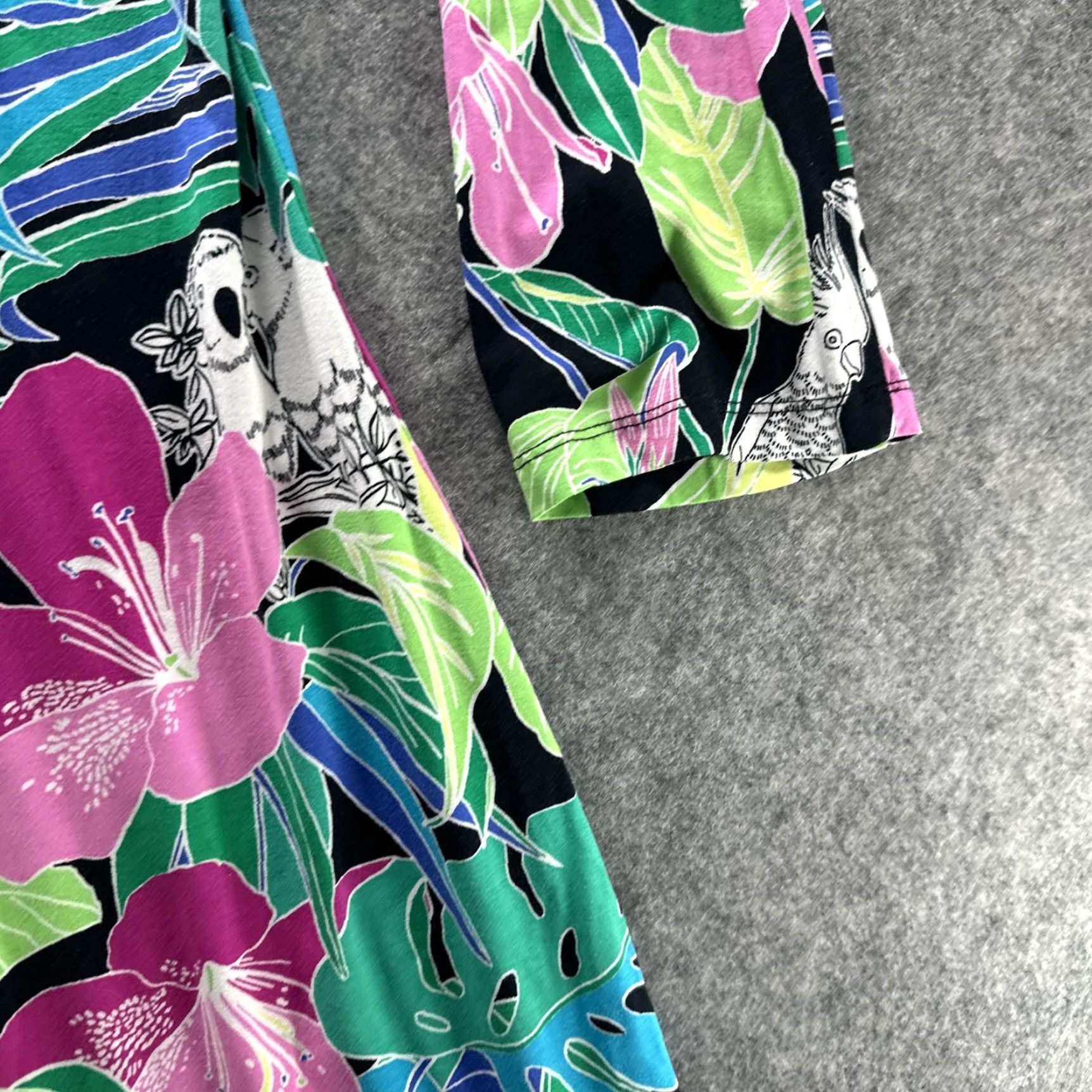 Tori Richard Tori Richard Dress Womens Large Black Tropical Parrot Floral 3/4 Sleeve Size L / US 10 / IT 46 - 7 Thumbnail